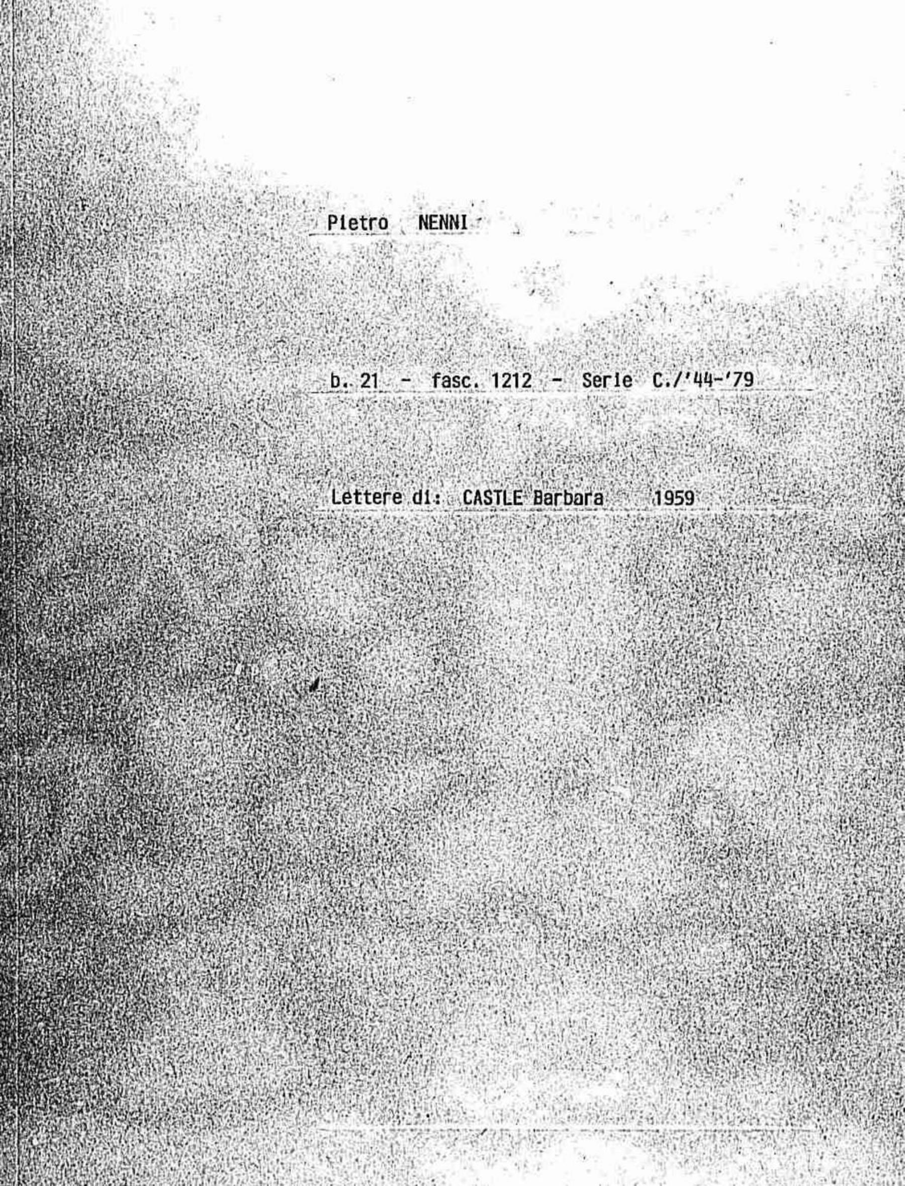 Castle Barbara, 1959 mar. 13