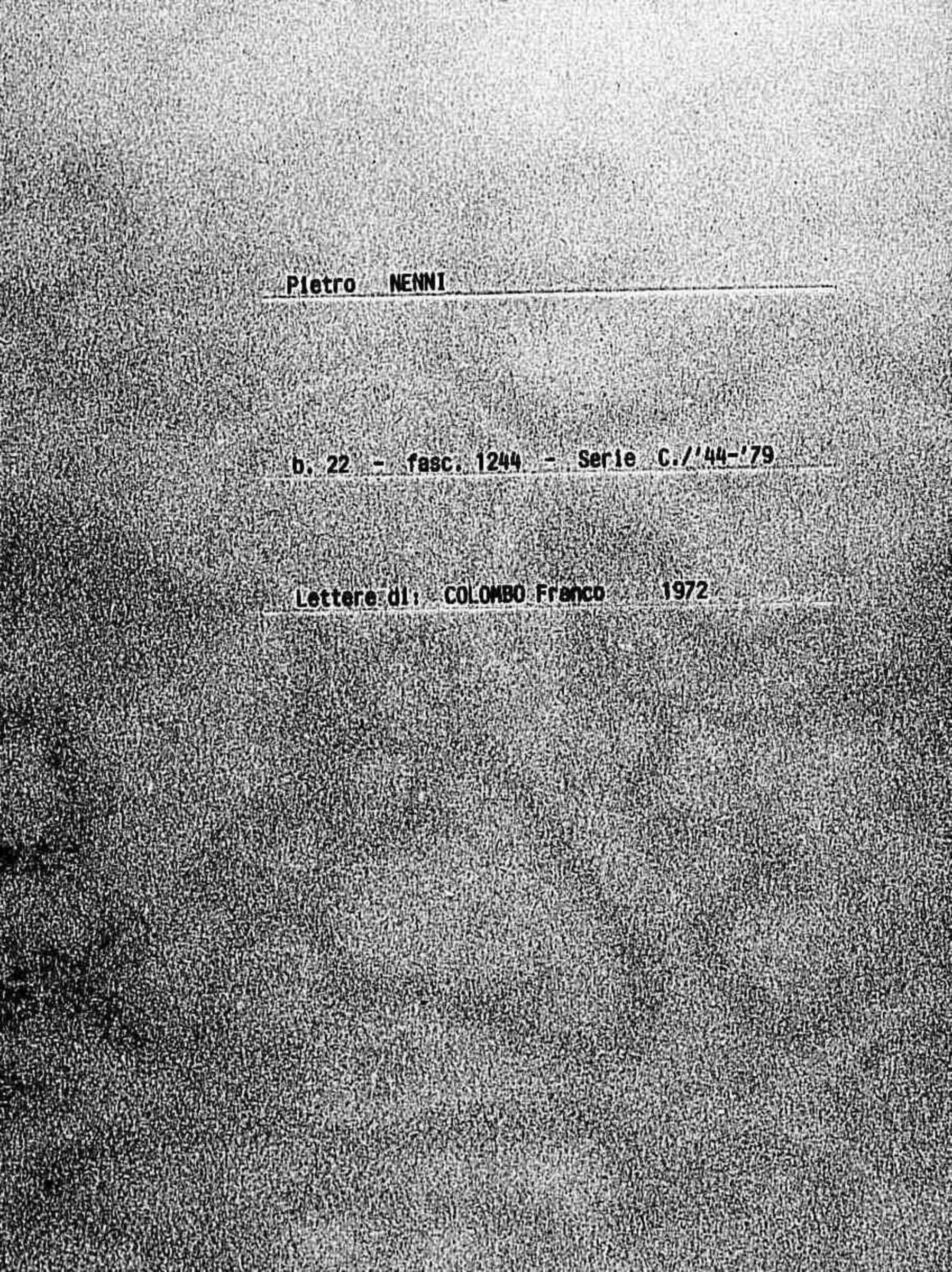 Colombo Franco, 1972 lug. 15
