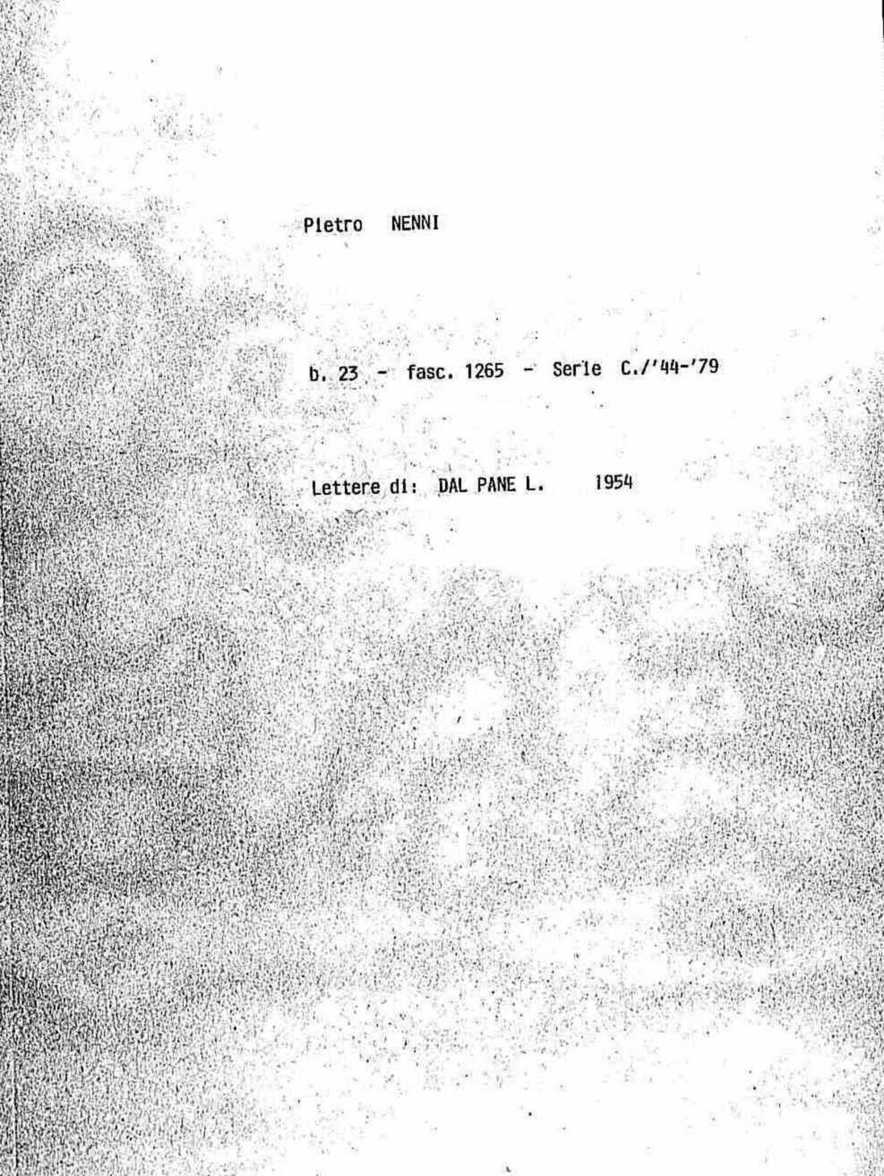 Dal Pane L., 1954 feb. 26 - 28