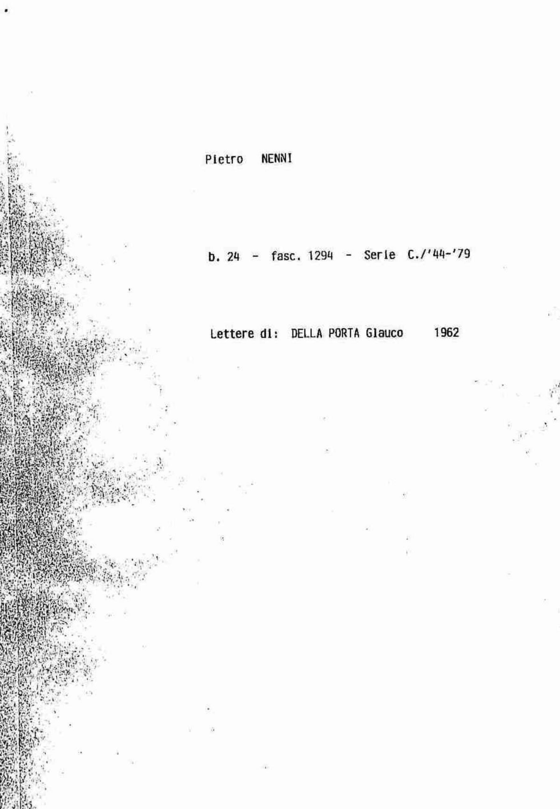 Della Porta Glauco, 1962 ott. 6