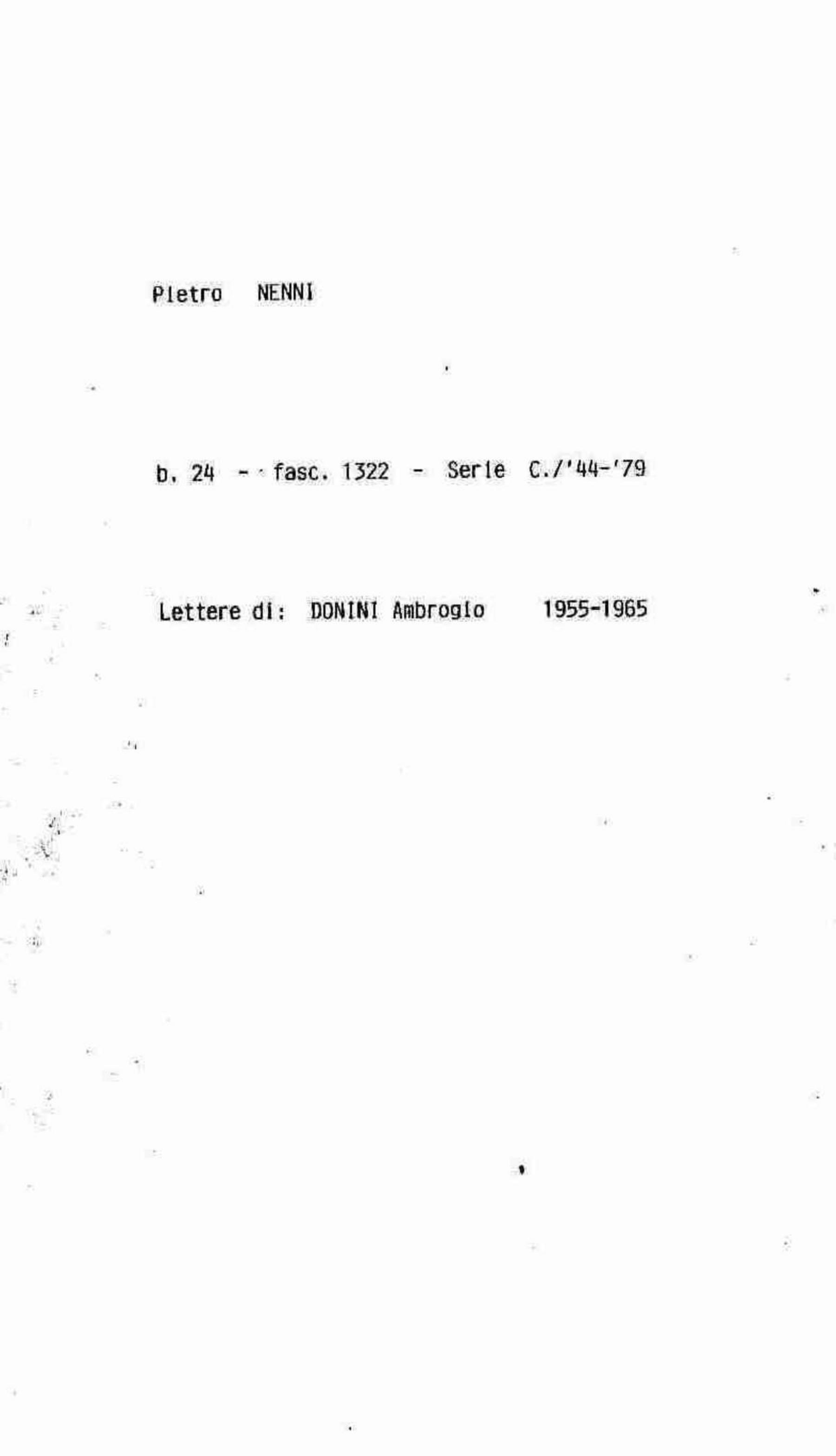 Donini Ambrogio, 1955 gen. 6 - 1965 apr. 6