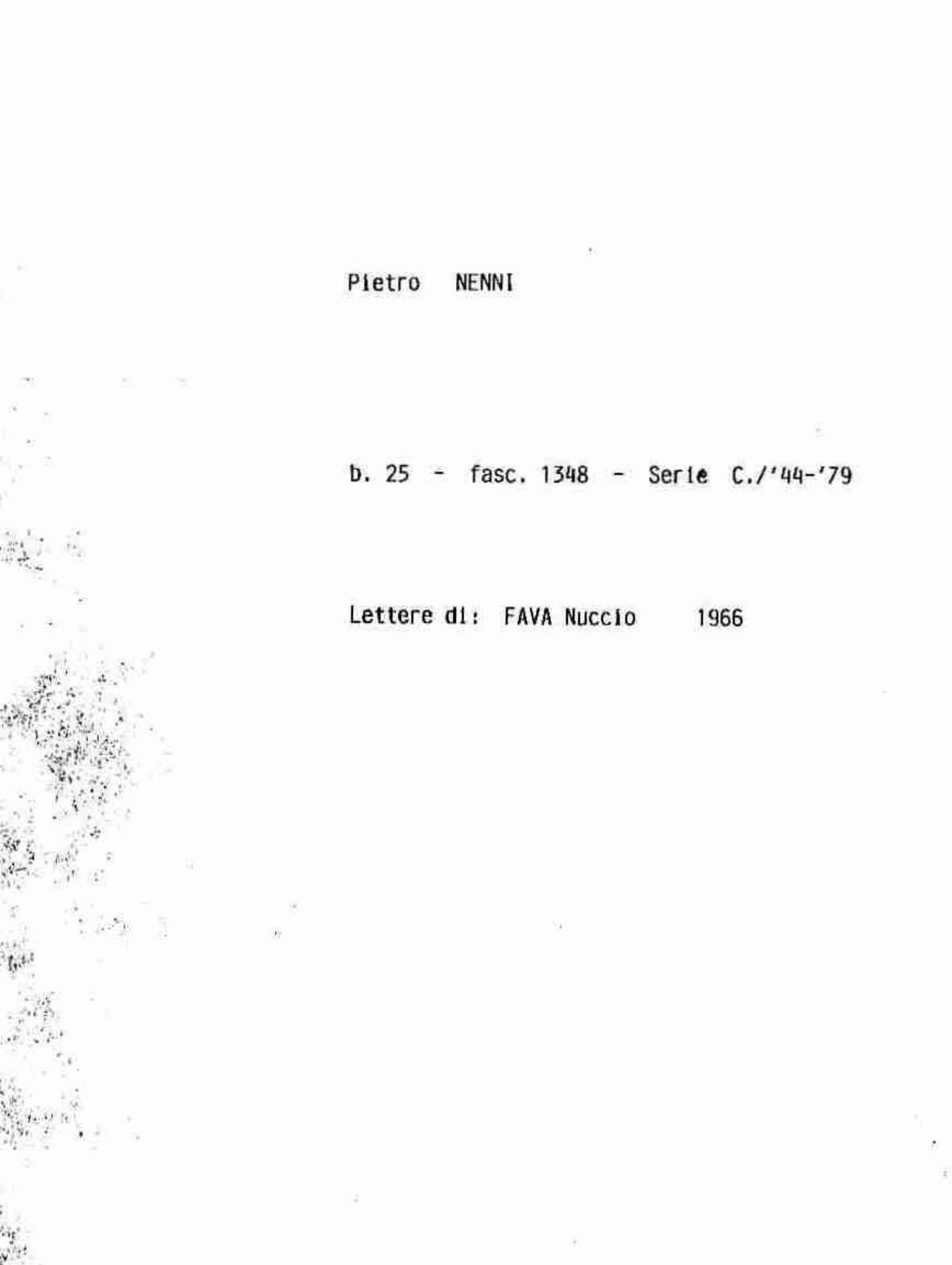 Fava Nuccio, 1966 apr. 27 - 29