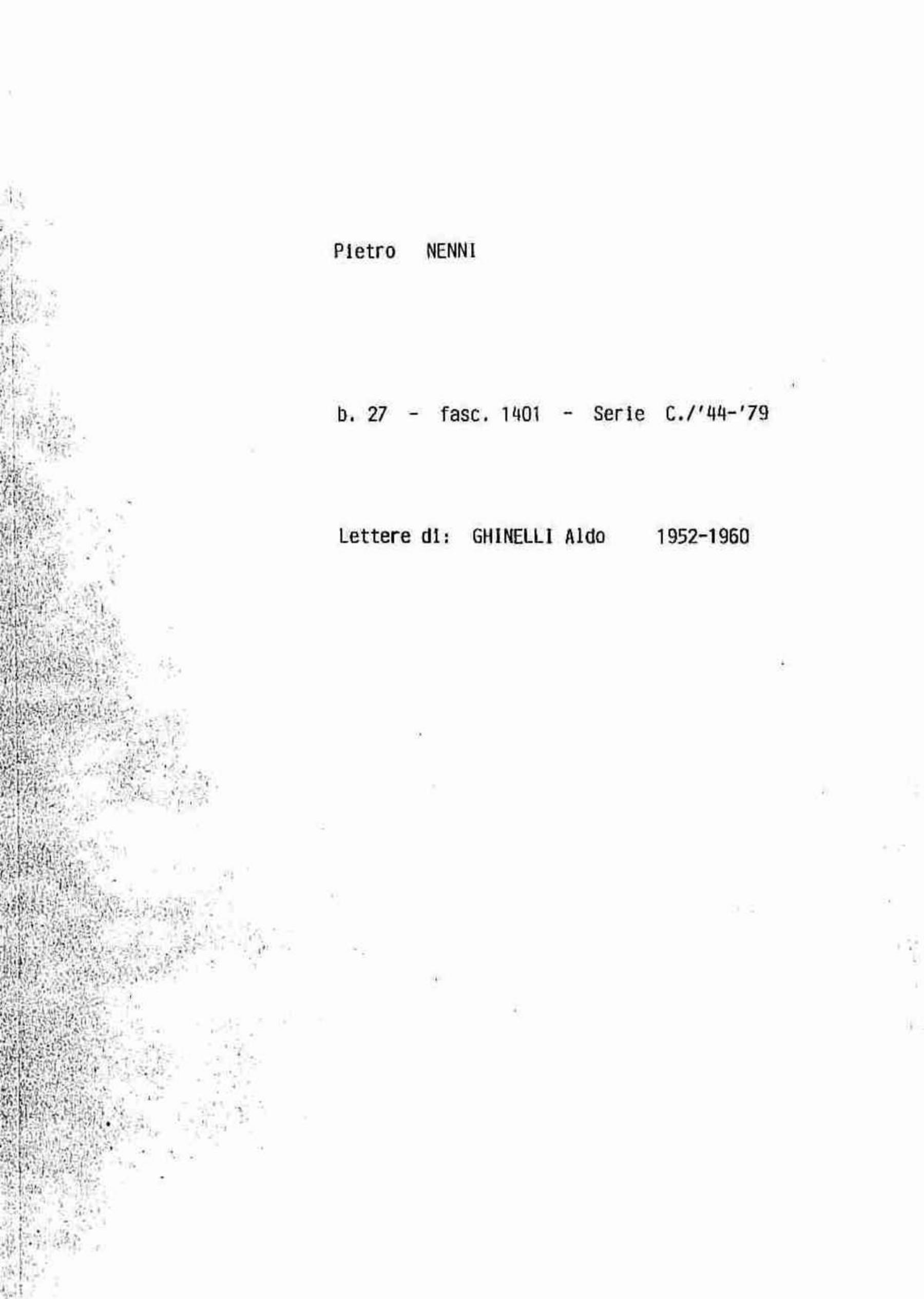 Ghinelli Aldo, 1952 ago. 2 - 1960 gen. 28