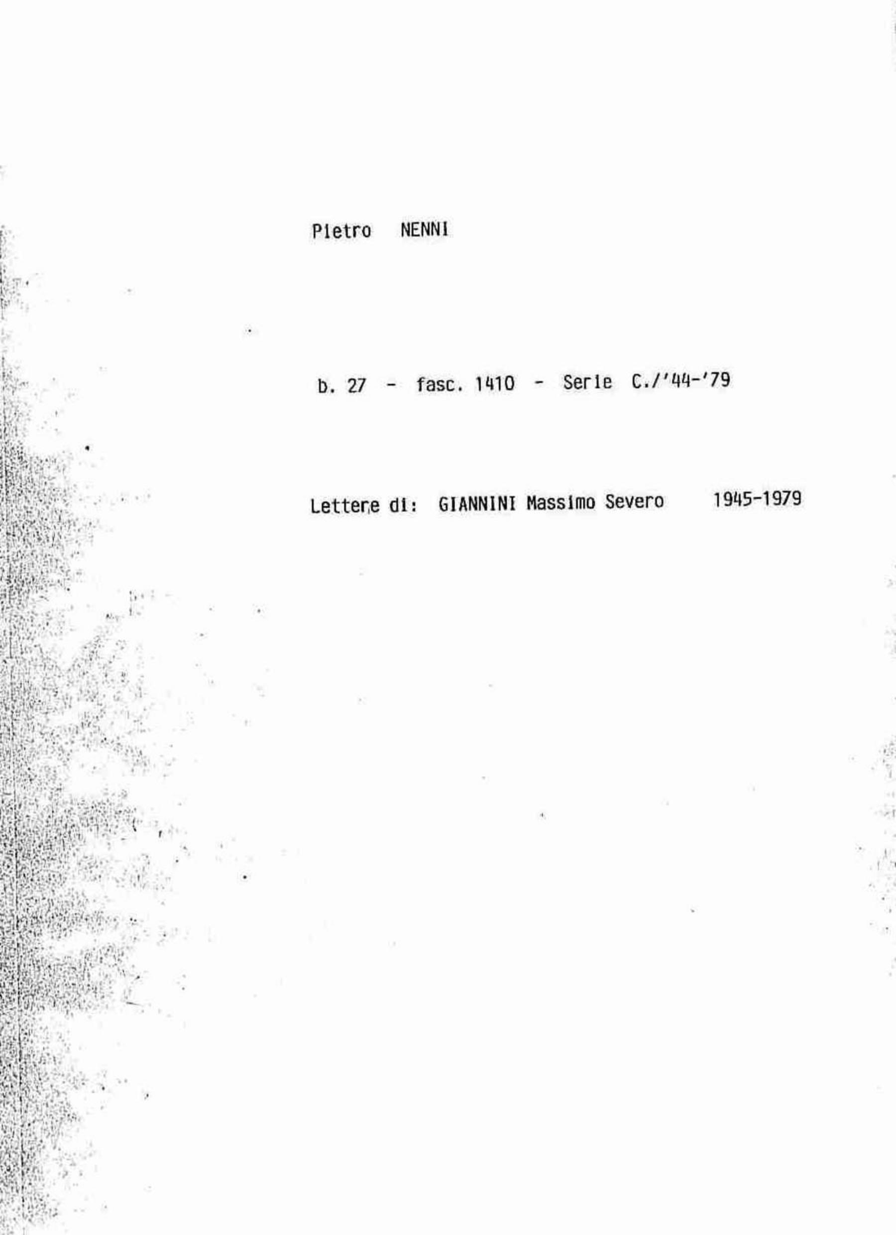 Giannini Massimo Severo, 1945 gen. 11 - 1979 ago. 16