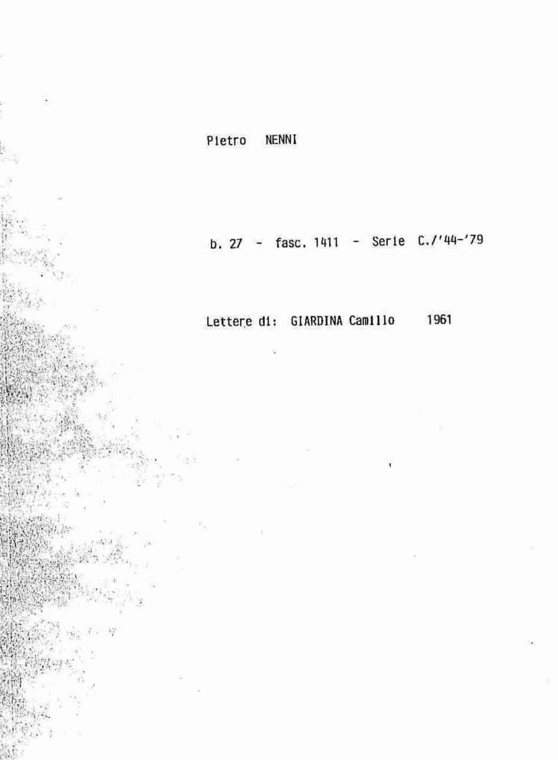 Giardina Camillo, 1961 dic. 31