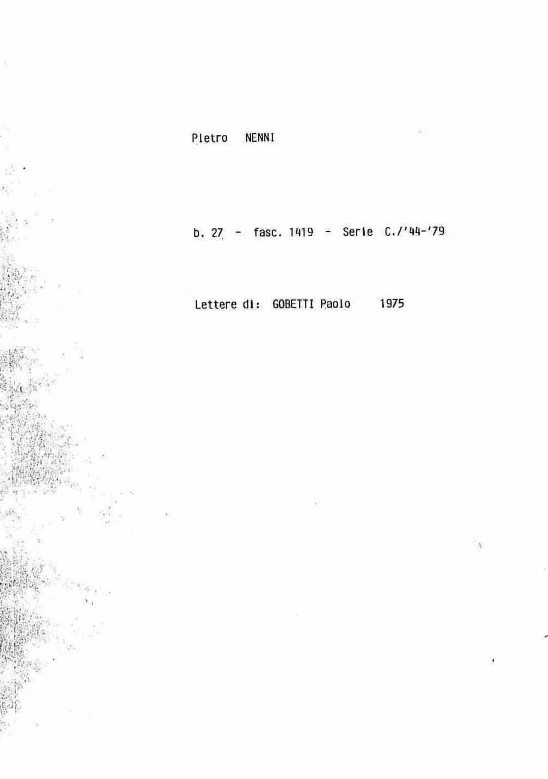 Gobetti Paolo, 1975 ott. 29