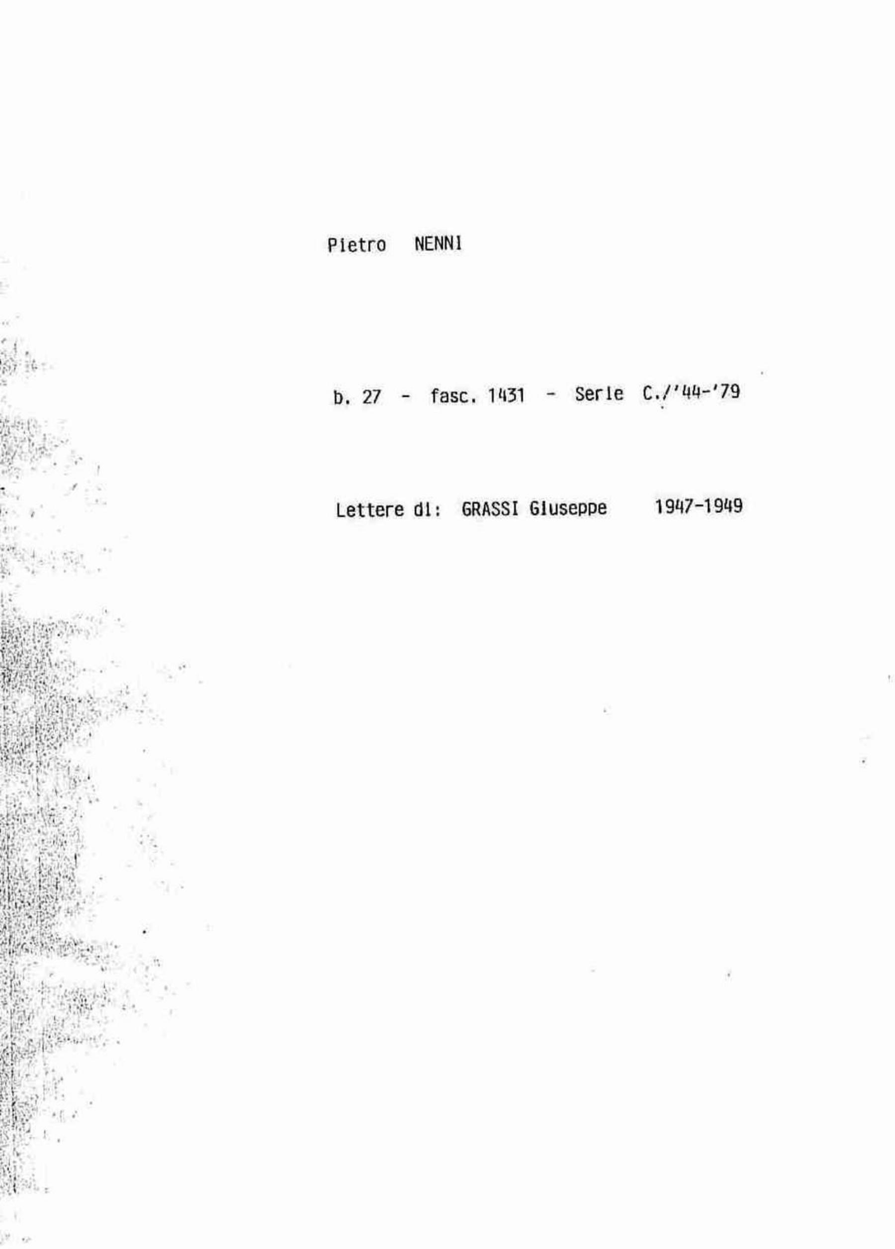 Grassi Giuseppe, 1947 giu. 30 - 1949 giu. 30