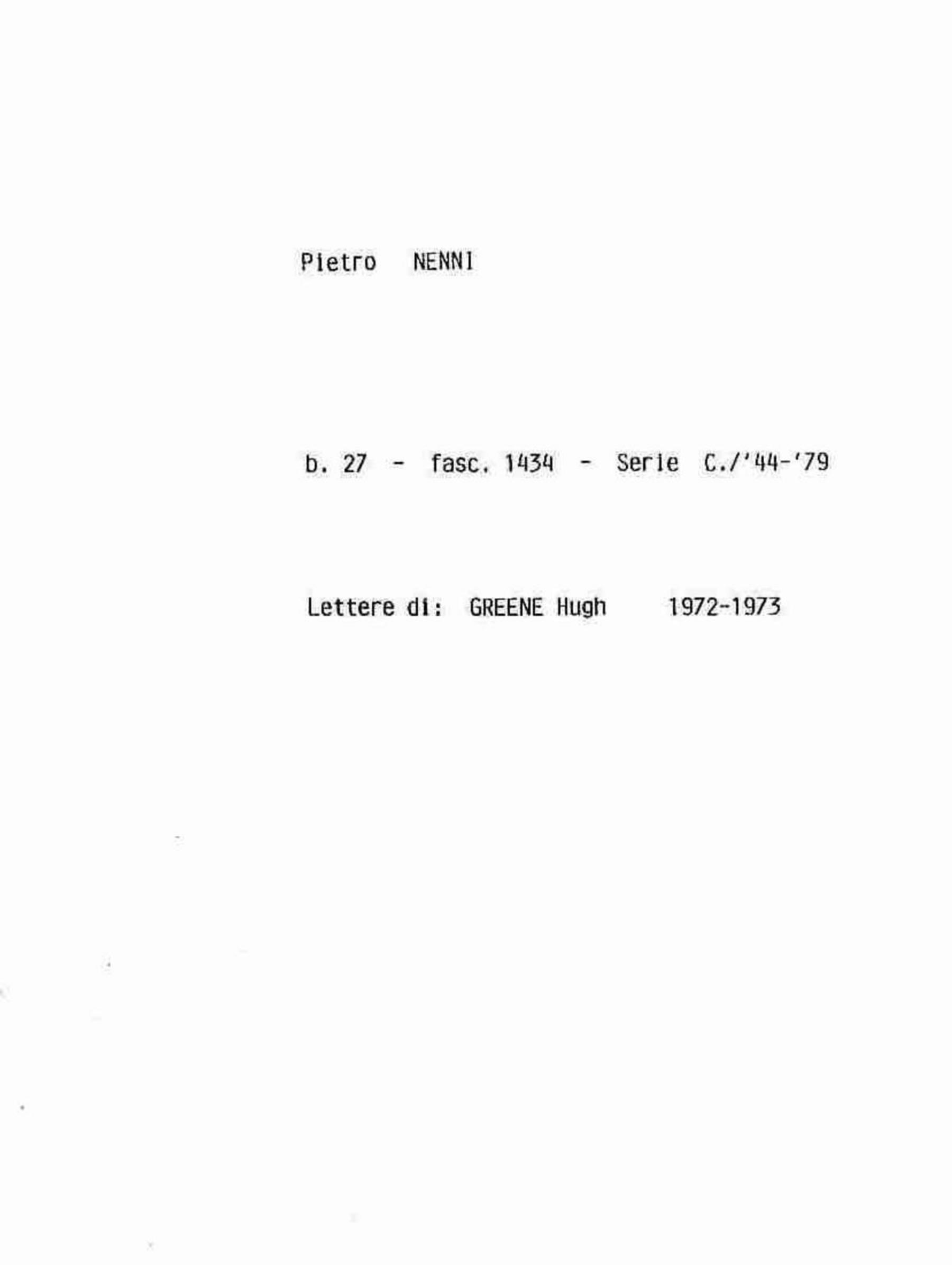 Greene Hugh, 1972 feb. 25