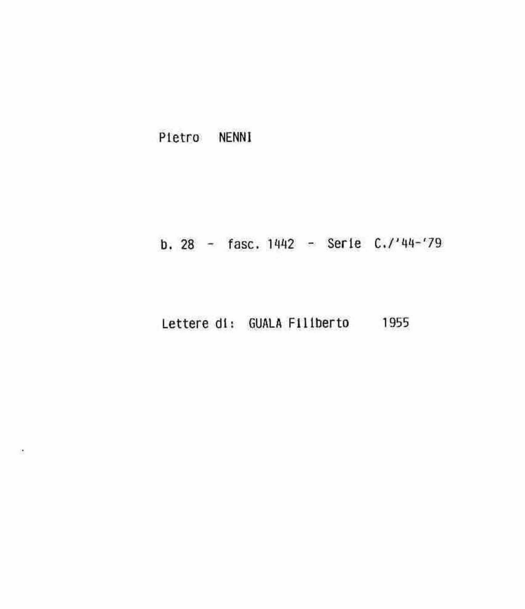 Guala Filiberto, 1955 dic. 27