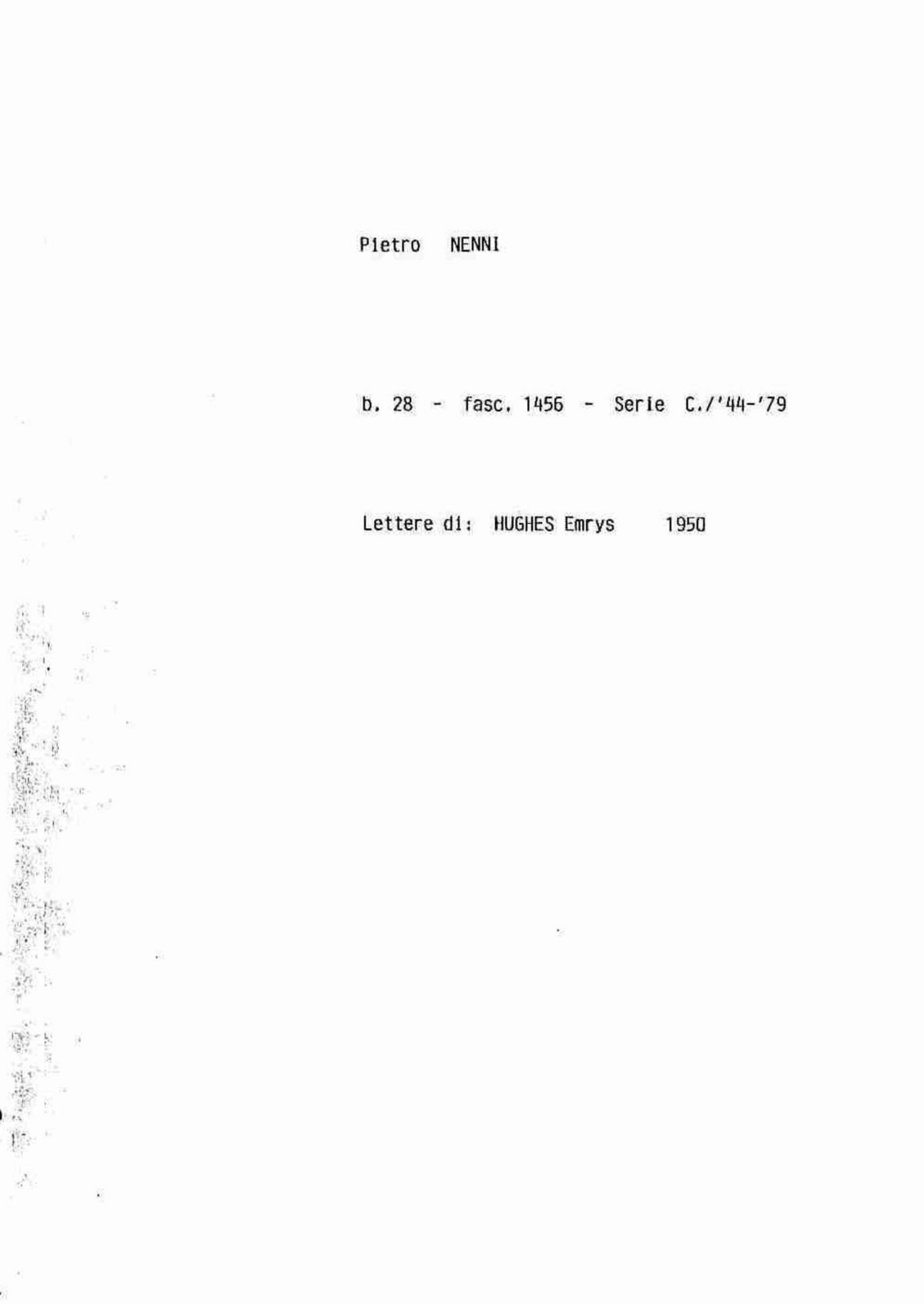 Hughes Emrys, 1950 nov. 7