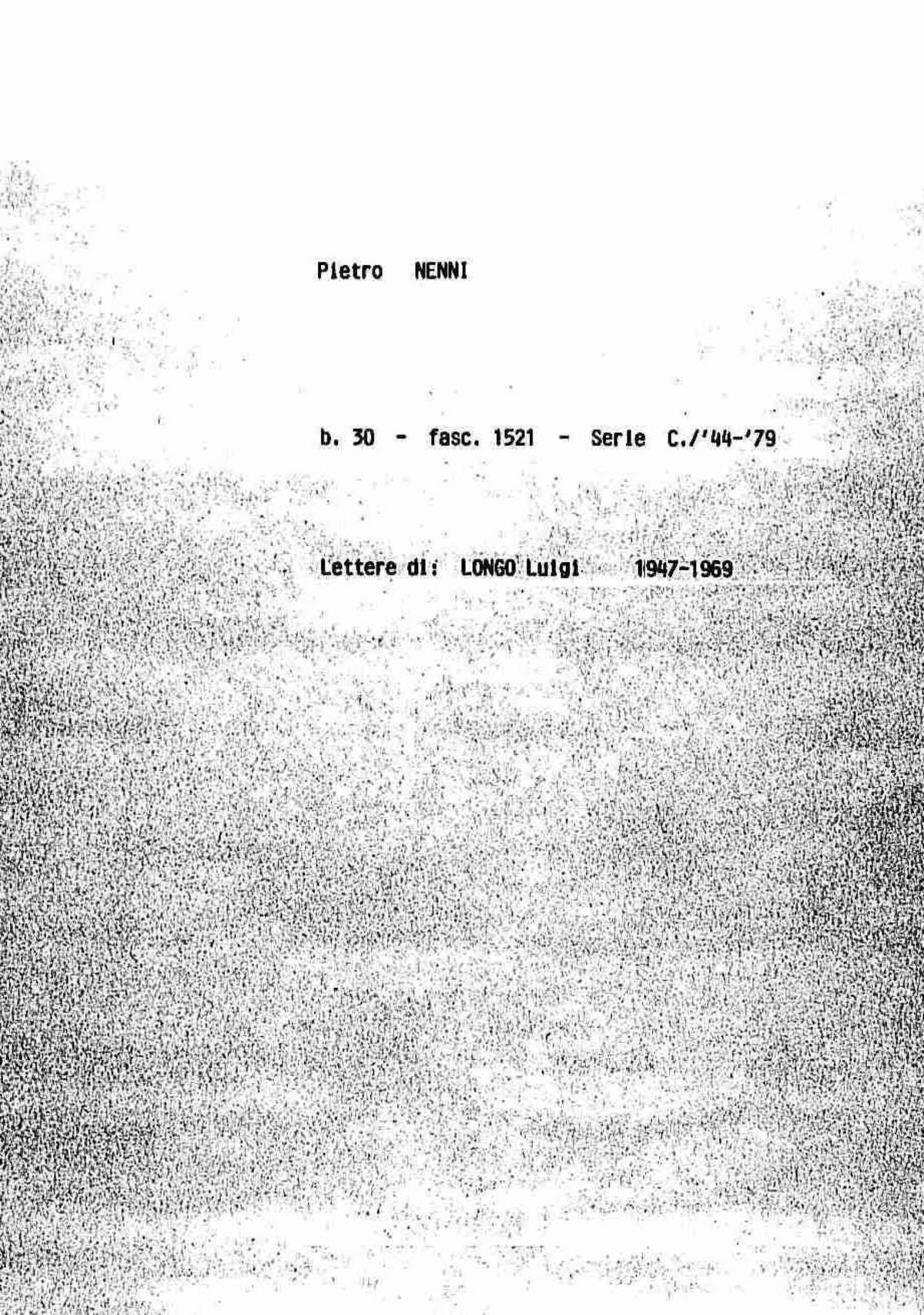 Longo Luigi, 1947 nov. 28 - 1969