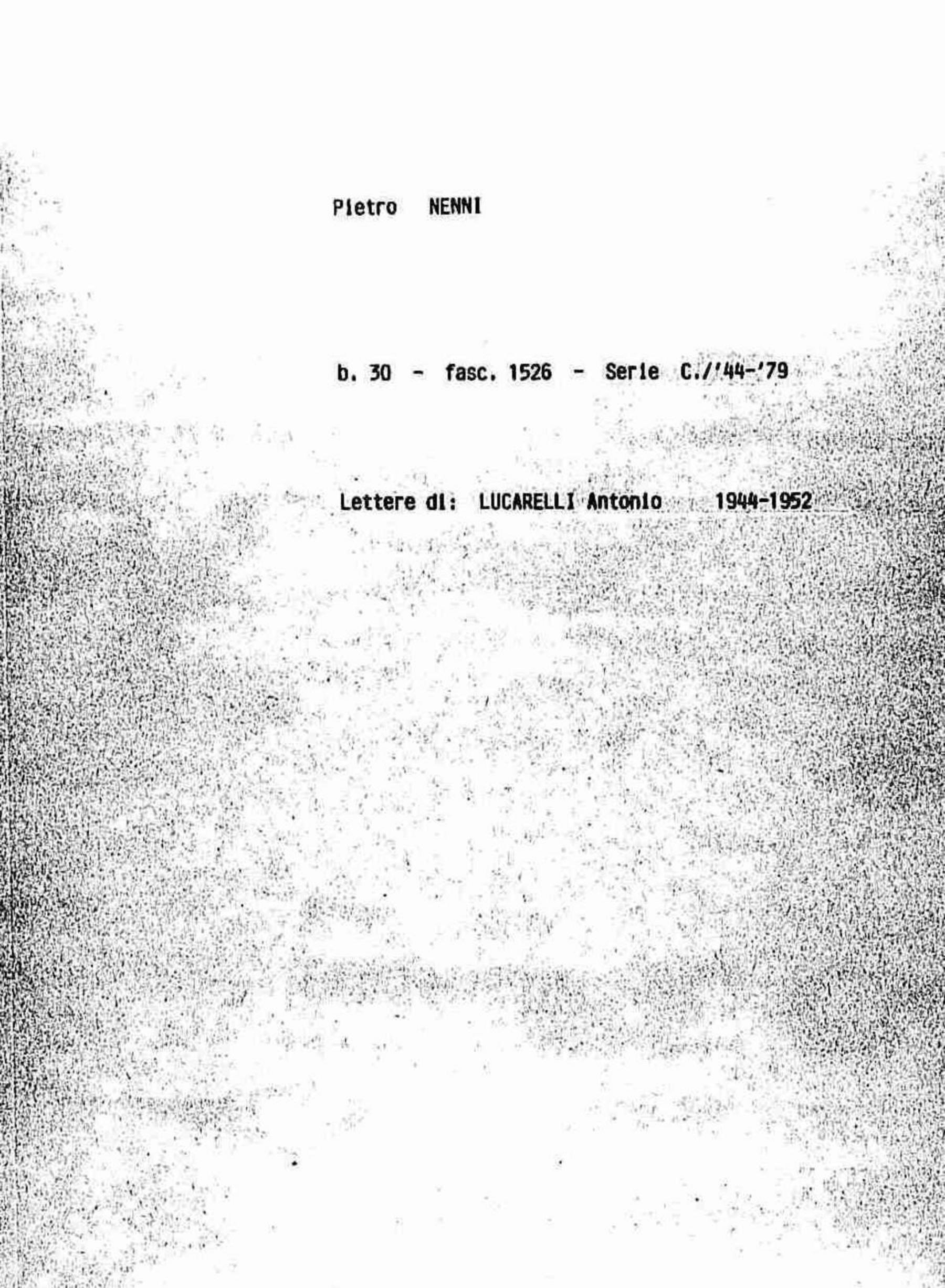 Lucarelli Antonio, 1944 lug. 15 - 1952 gen. 22