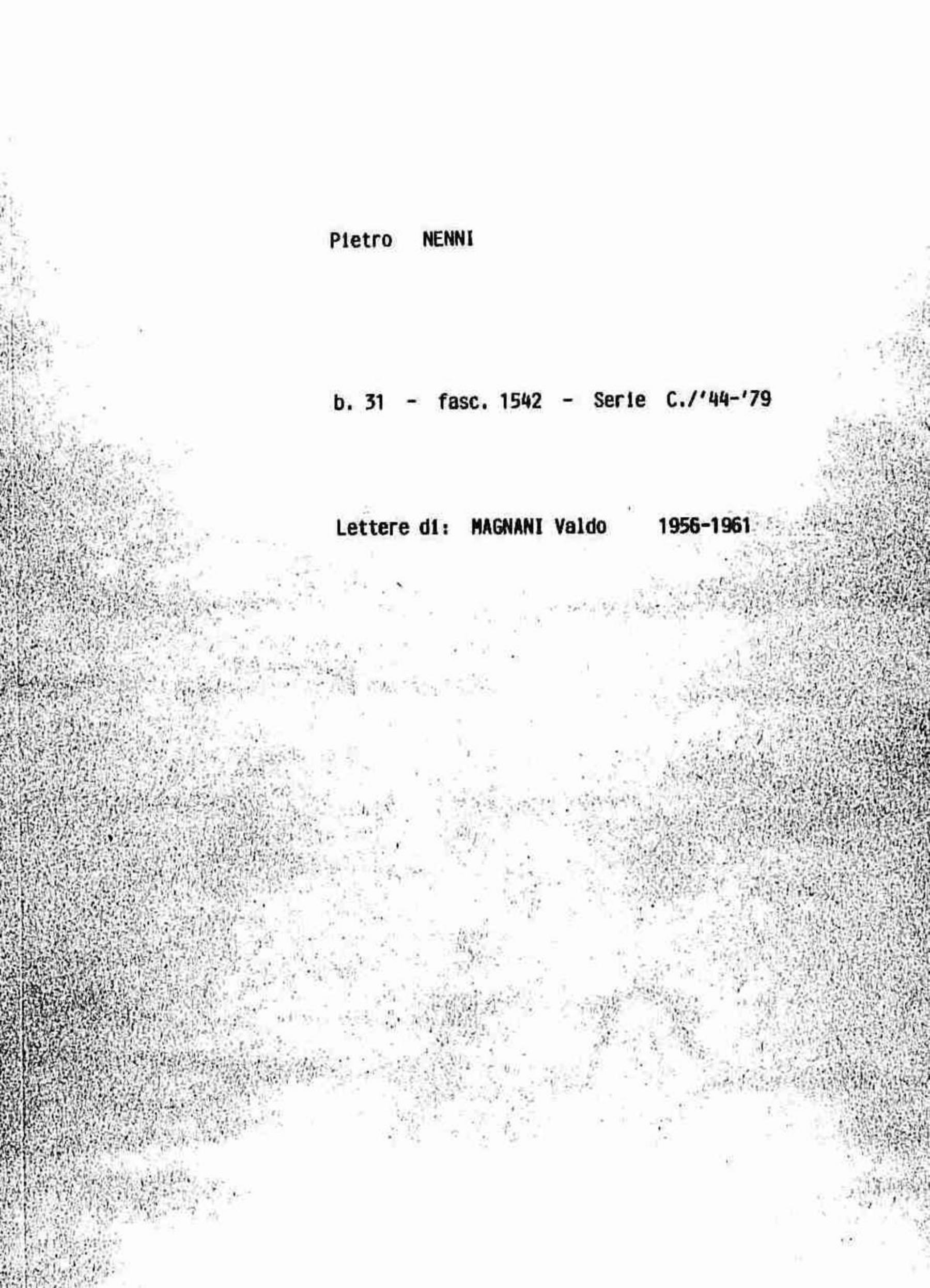 Magnani Valdo, 1956 apr. 4 - 1961 nov. 2