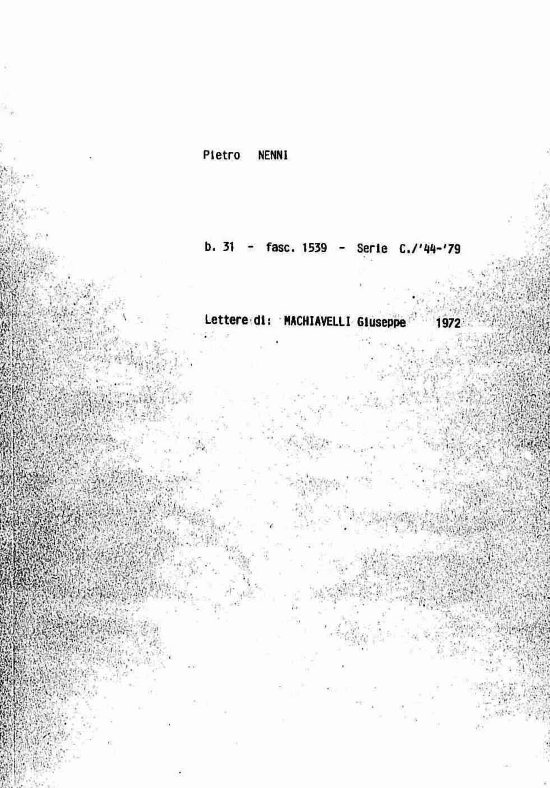 Machiavelli Giuseppe, 1972 gen. 28