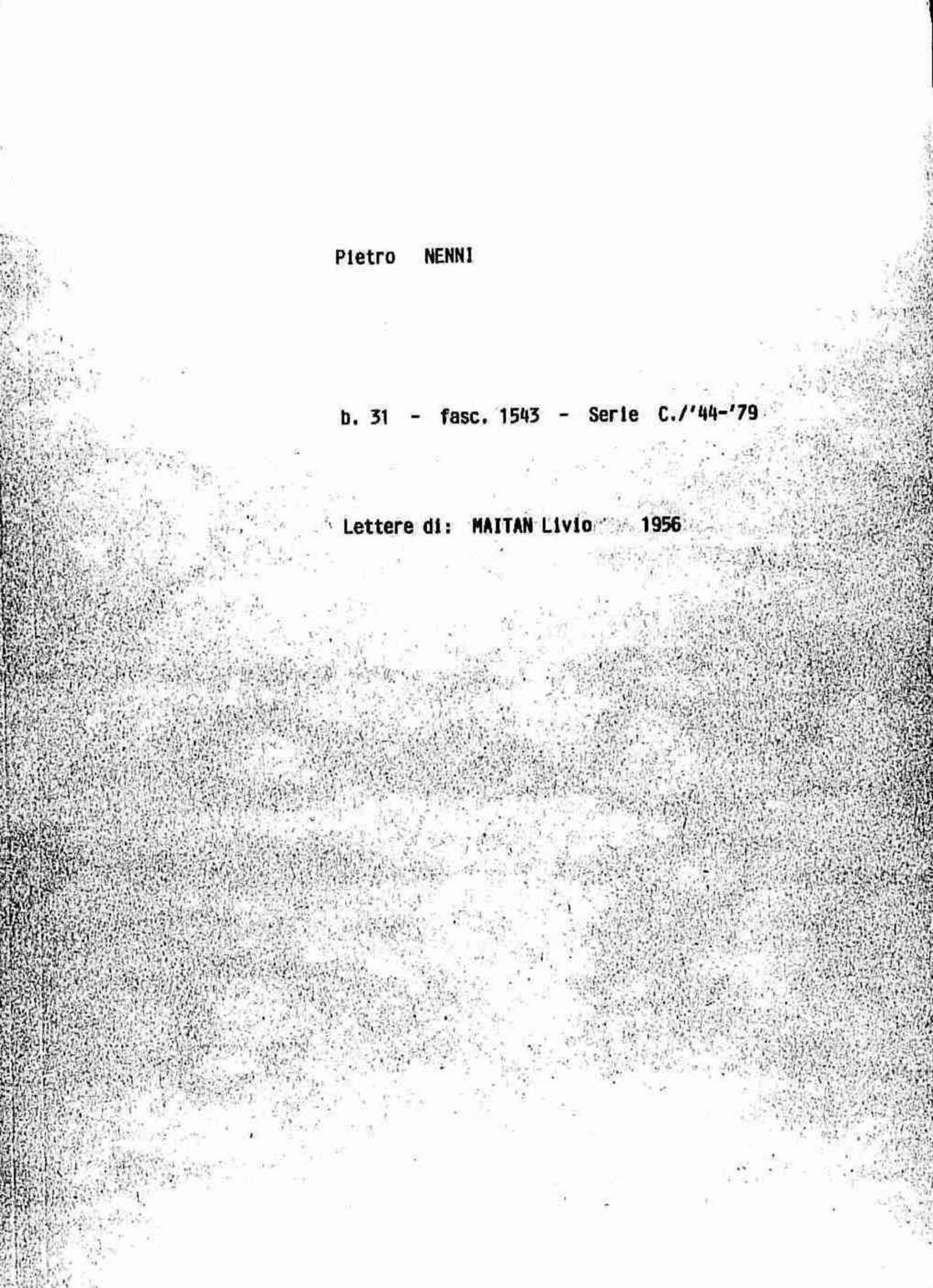 Maitan Livio, 1956 ott. 31