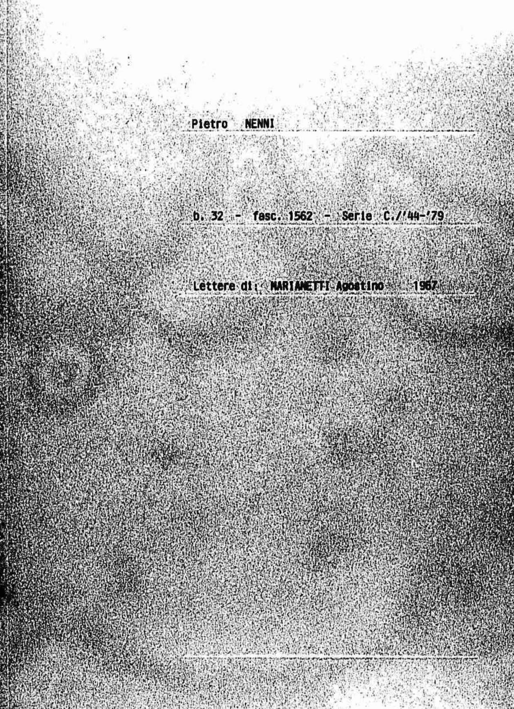 Marianetti Agostino, 1967 - nov. 29