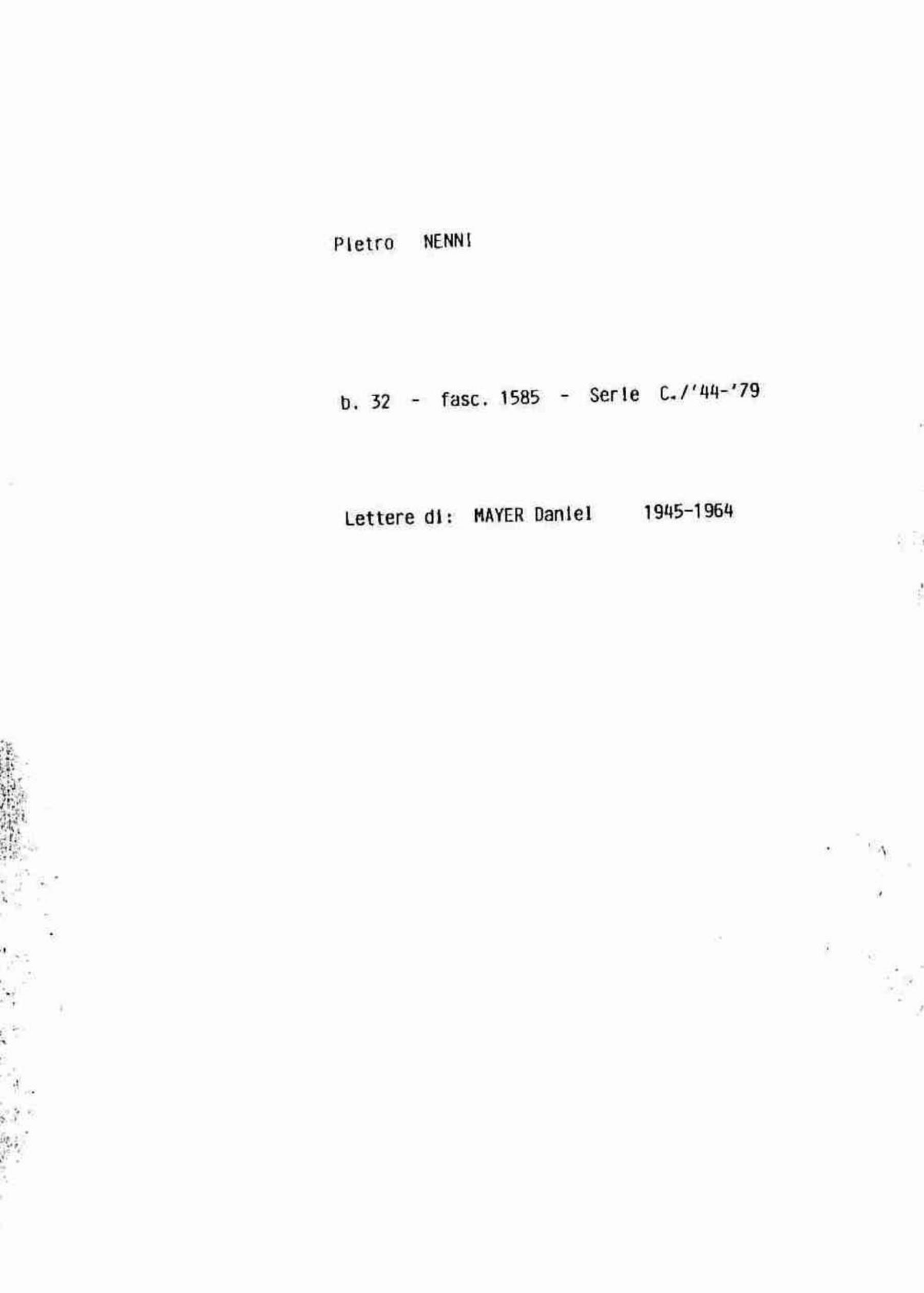 Mayer Daniel, 1945 feb. 14 - 1964 feb. 12