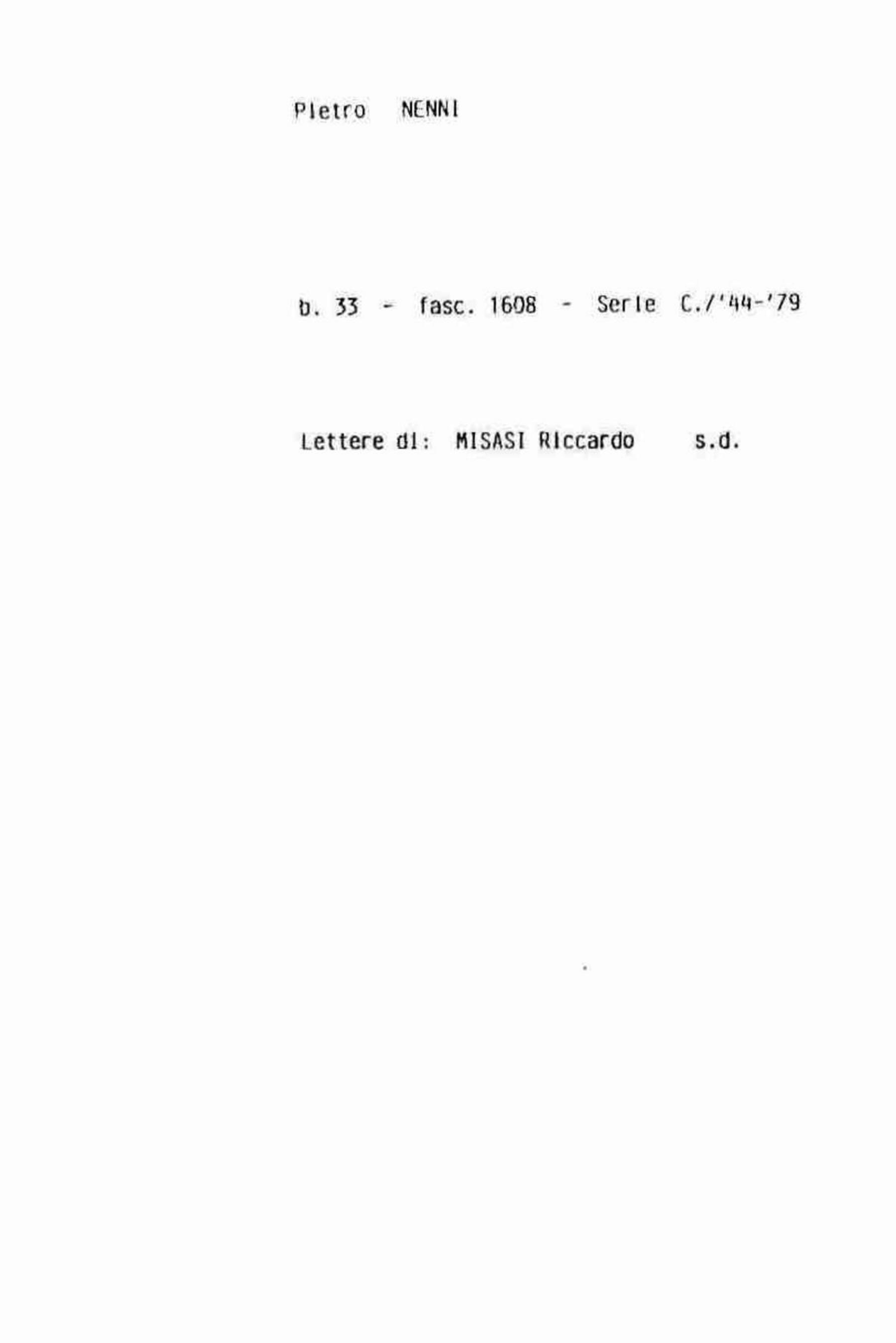 Misasi Riccardo, s.d.