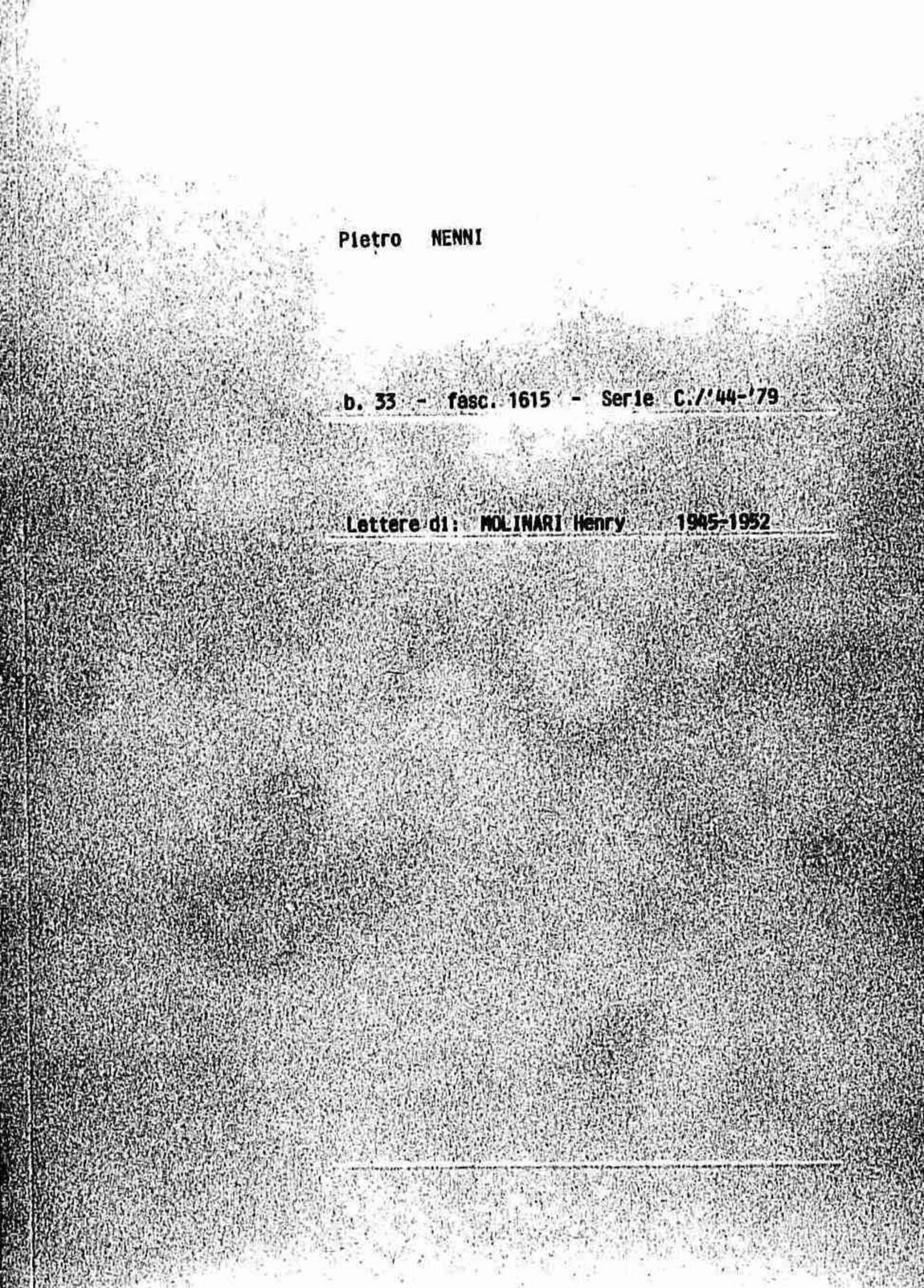 Molinari Henry, 1945 giu. 9 - 1952 dic. 3