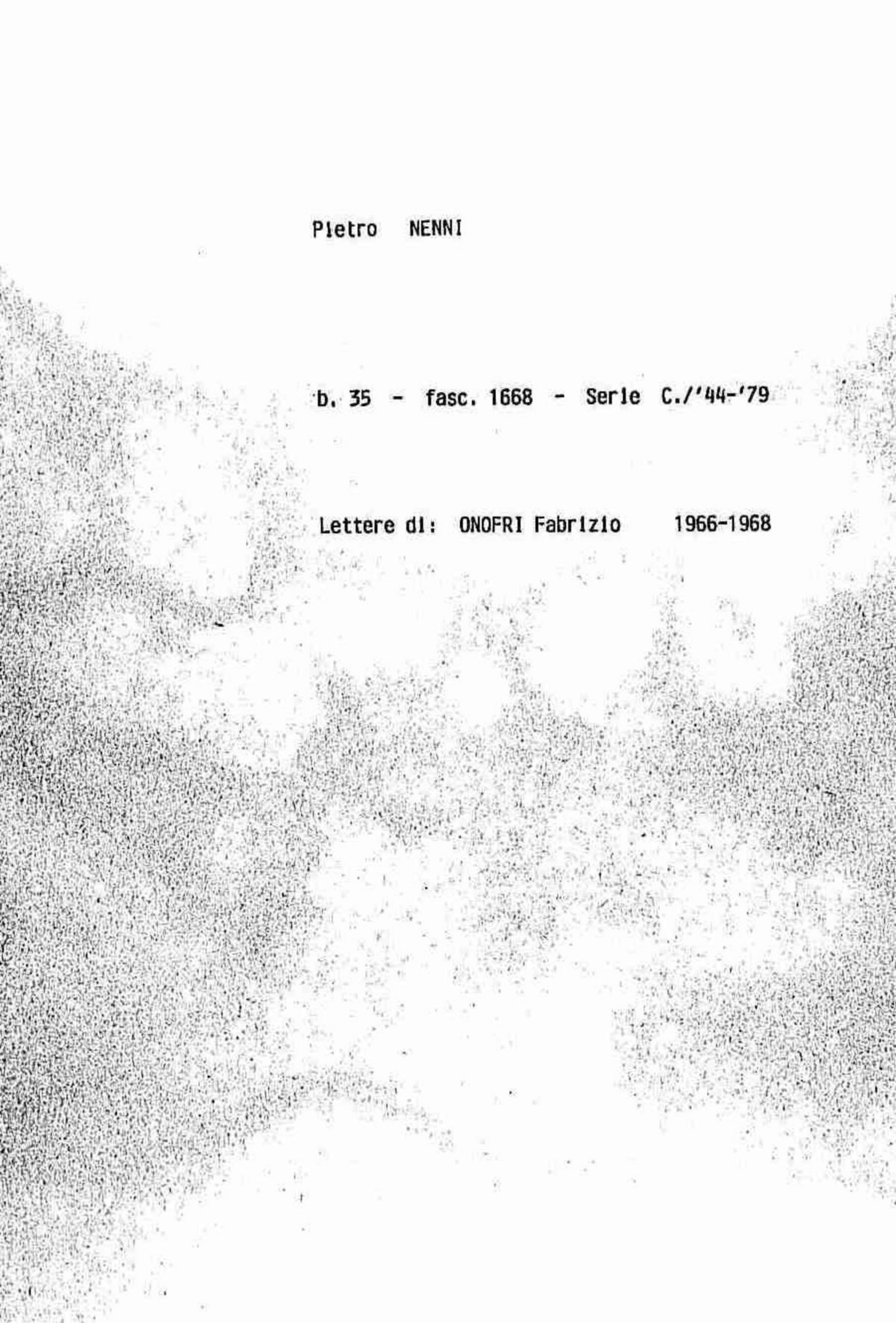 Onofri Fabrizio, 1966 nov. 14 - 1968 giu. 27