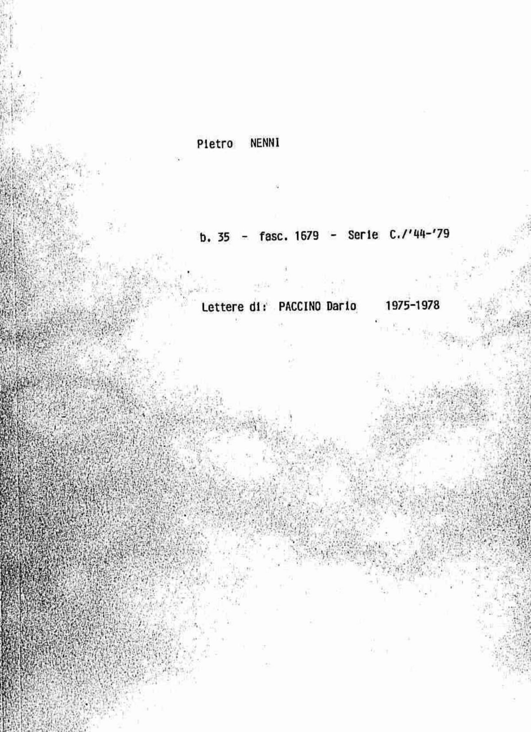 Paccino Dario, 1975 apr. 26 - 1978 feb. 23