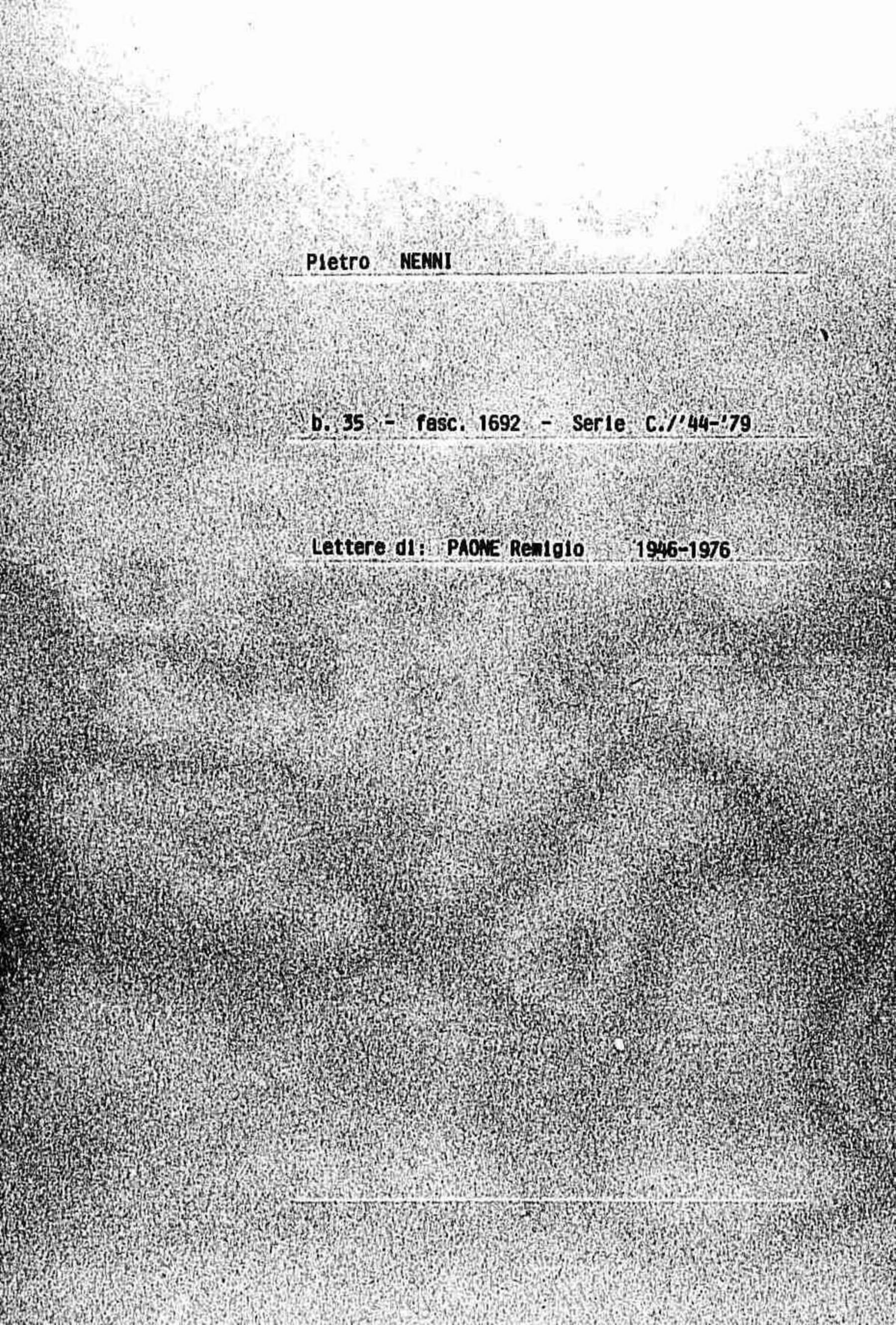 Paone Remigio, 1946 gen. 25 - 1976