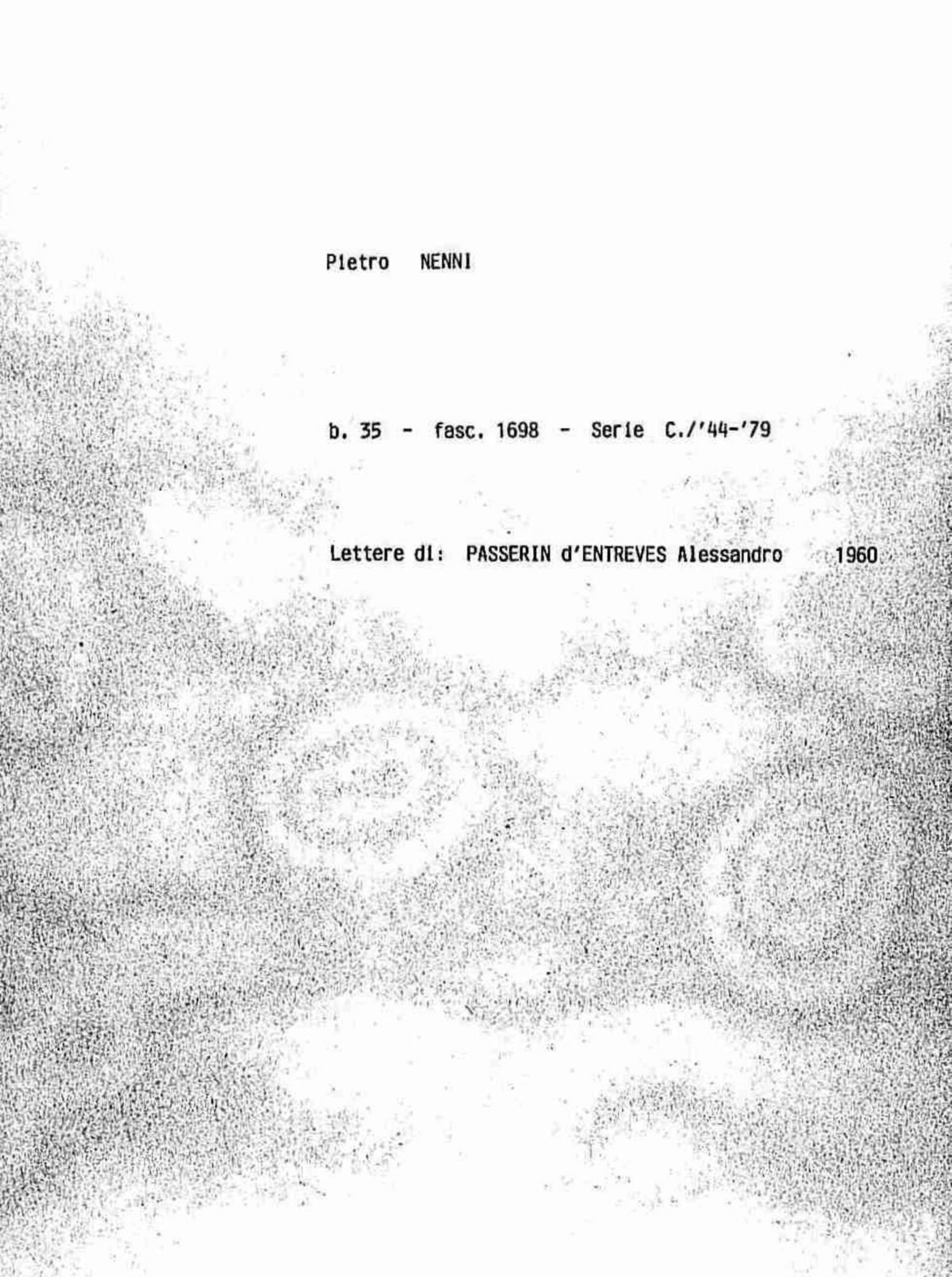 Passerin d'Entreves Alessandro, 1960 ago. 11
