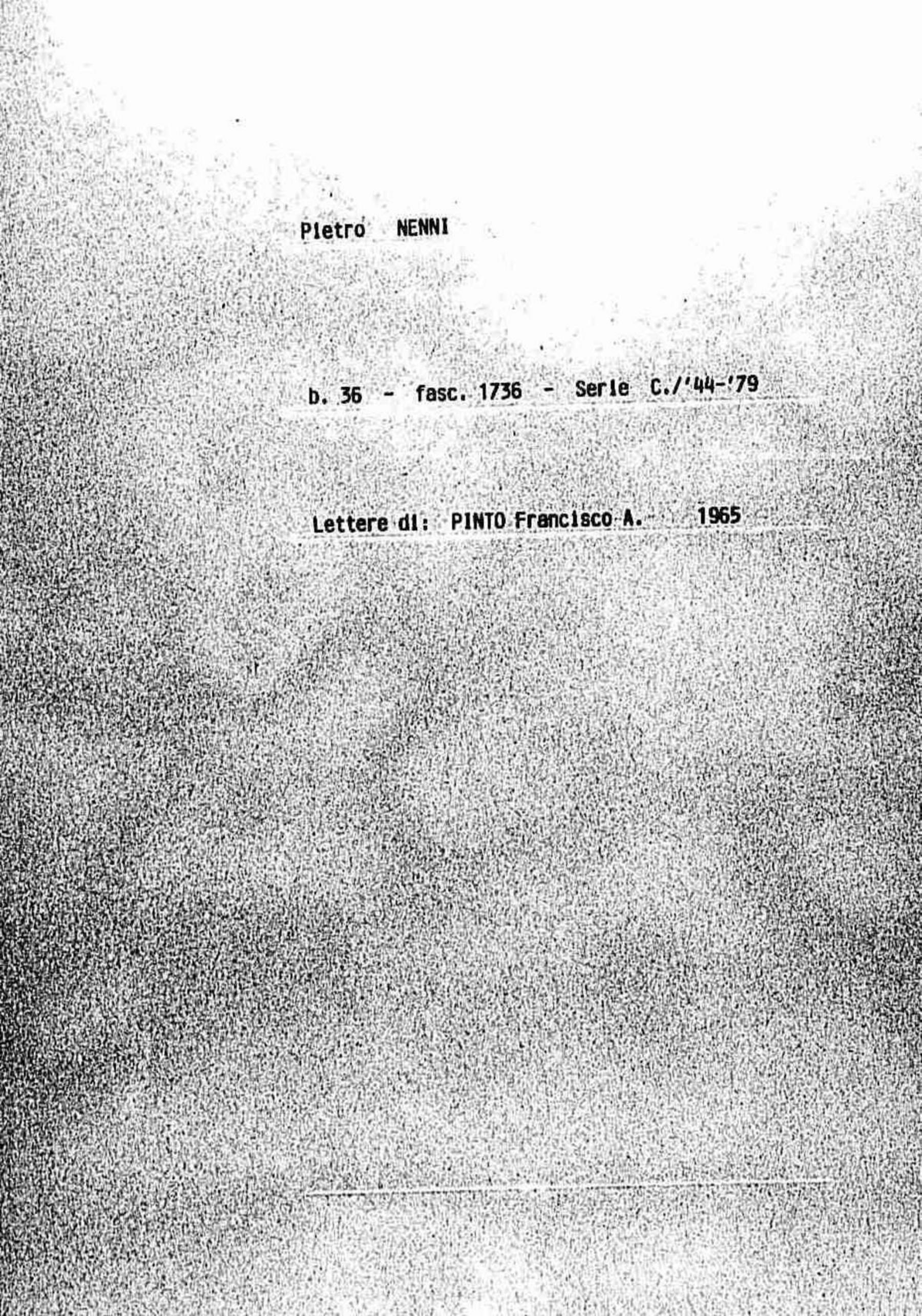 Pinto Francisco A., 1965 nov. 13