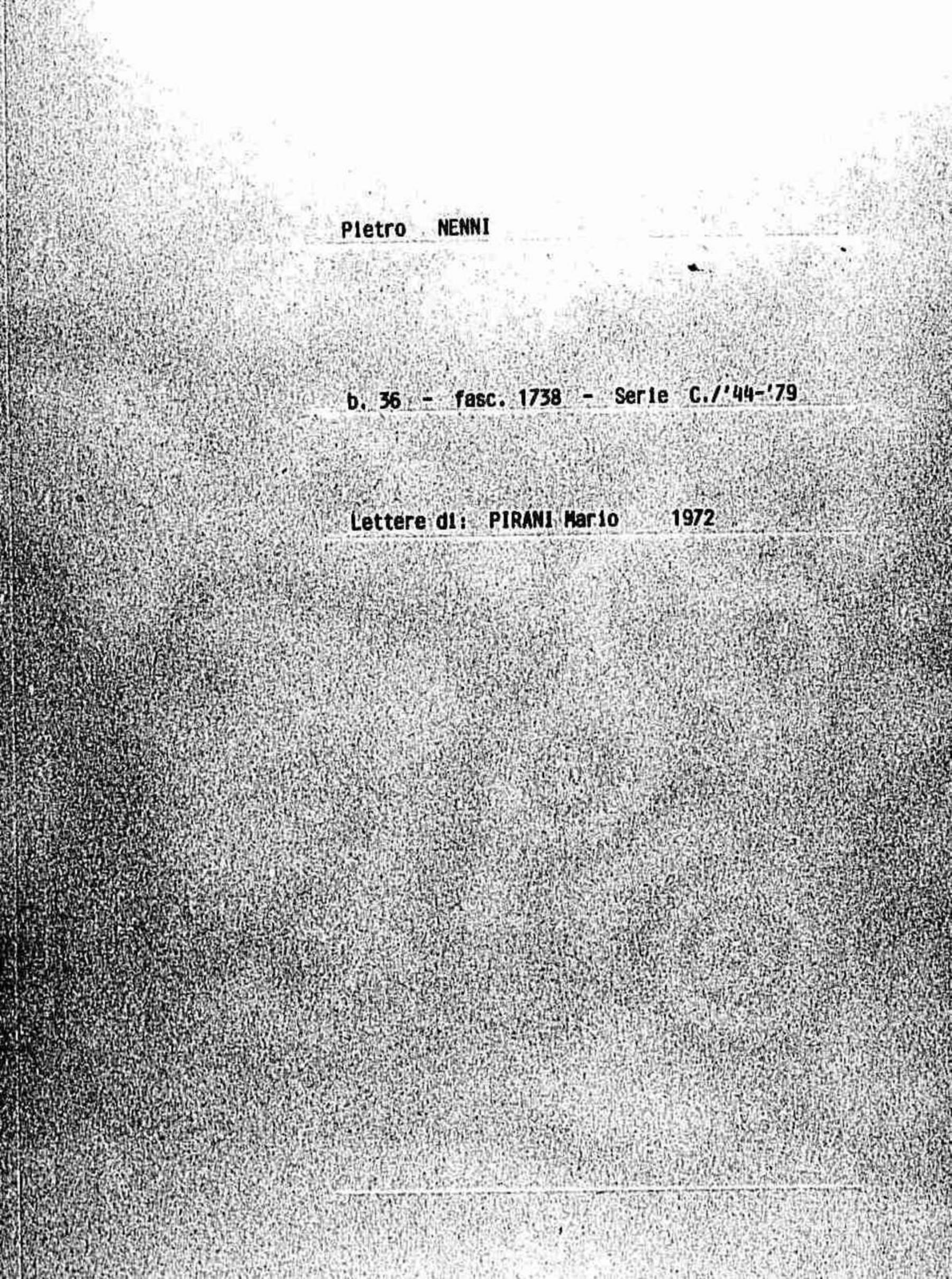 Pirani Mario, 1972 set. 7