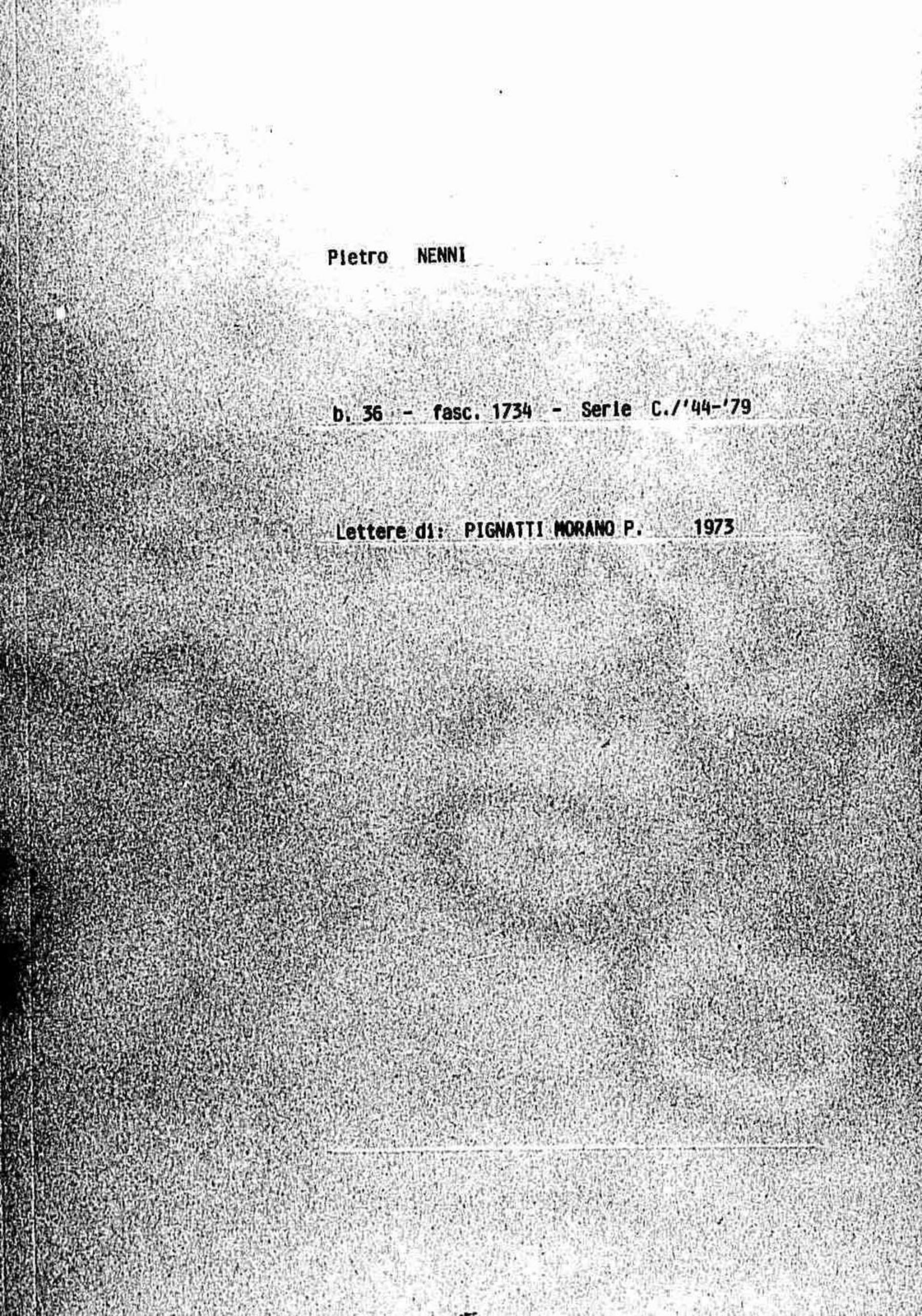 Pignatti Morano P., 1973 nov. 9