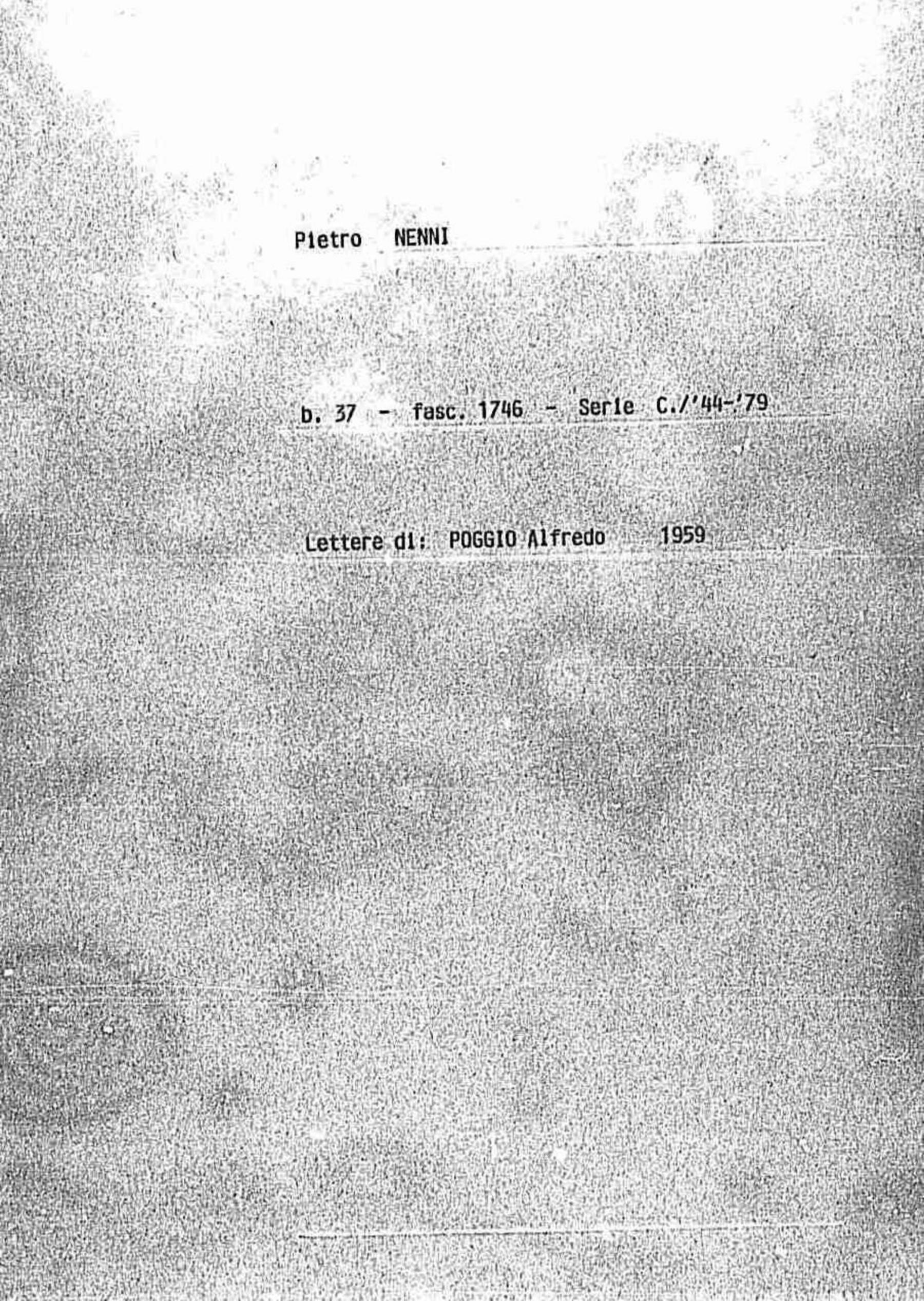 Poggio Alfredo, 1959 giu. 4 - lug.