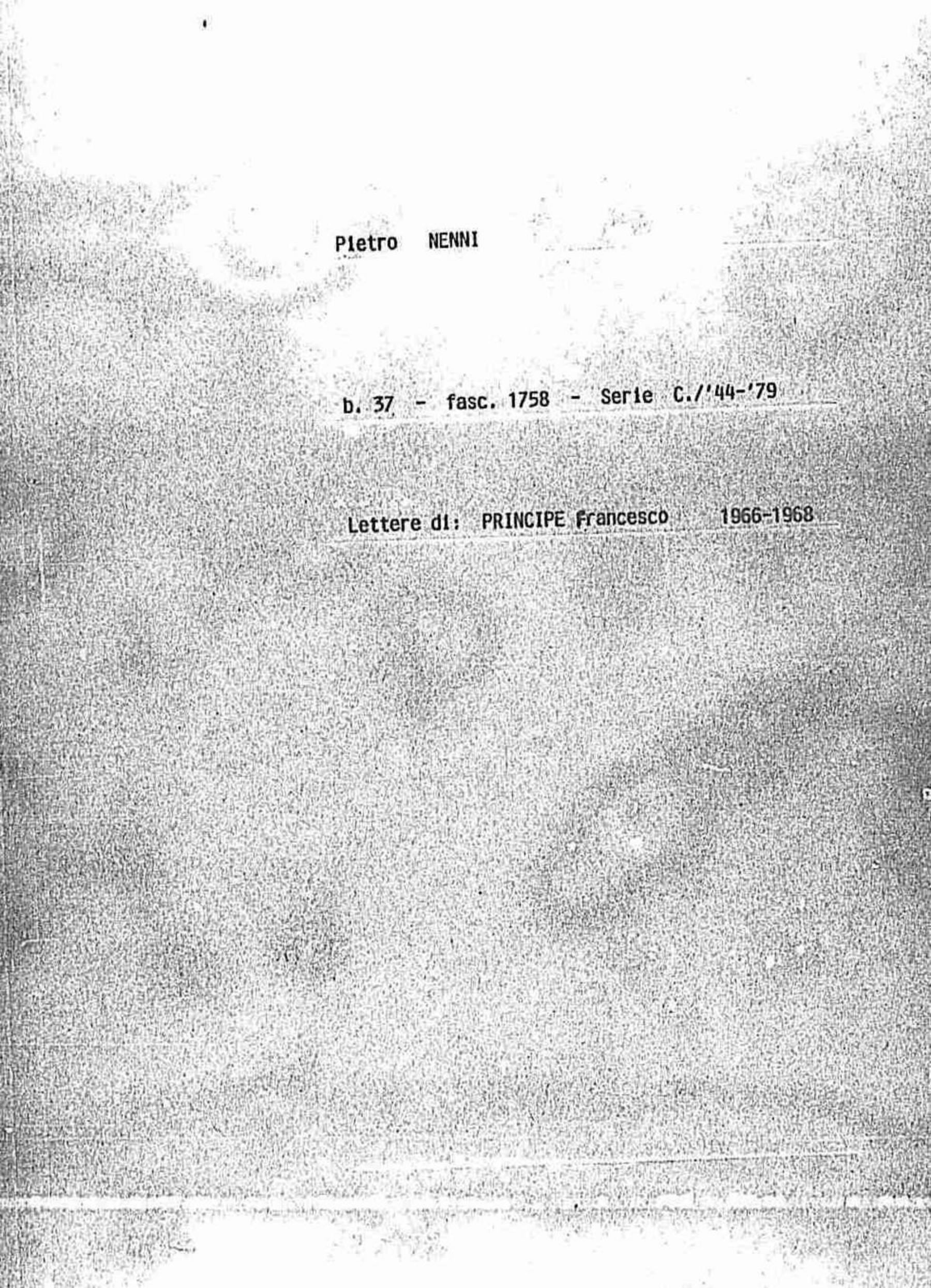 Principe Francesco, 1966 ott. 26 - 1968 gen. 4