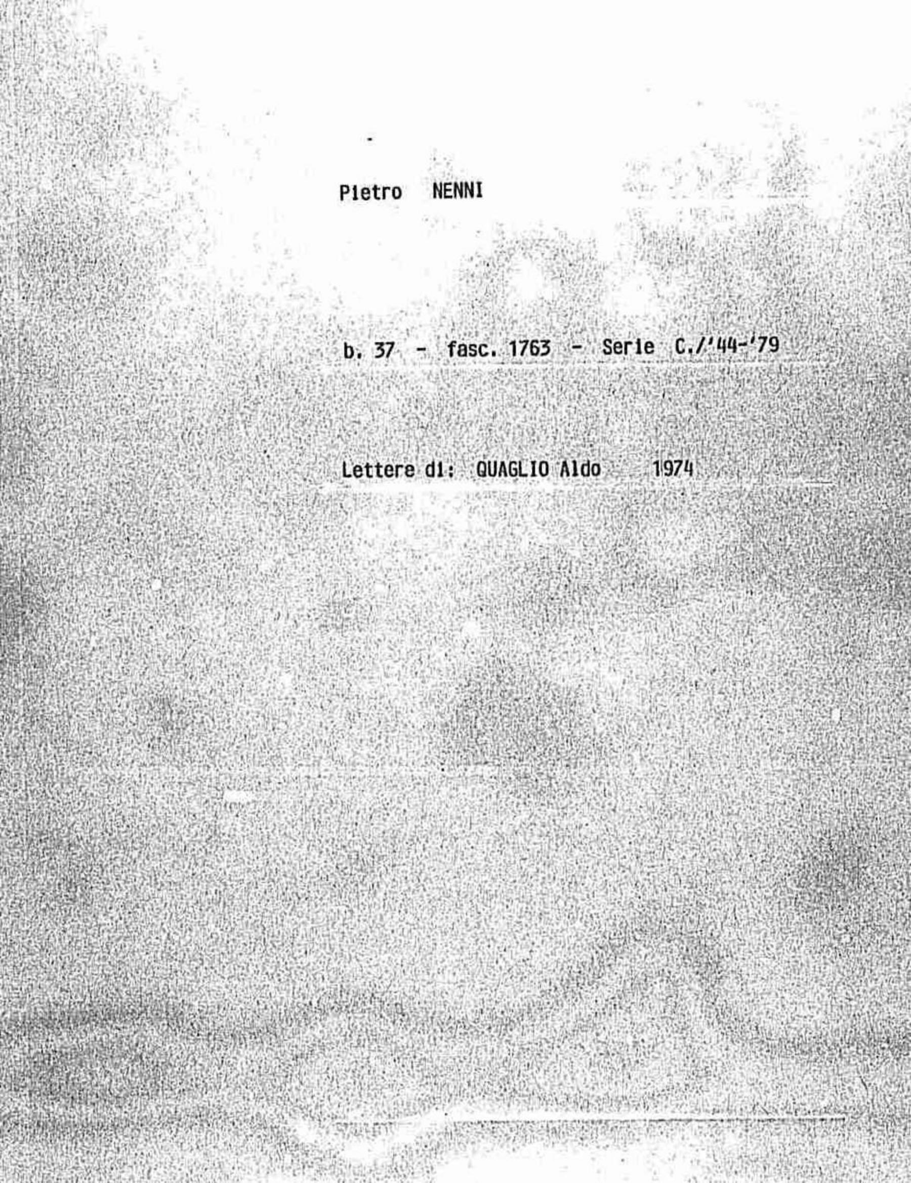 Quaglio Aldo, 1974 feb. 7