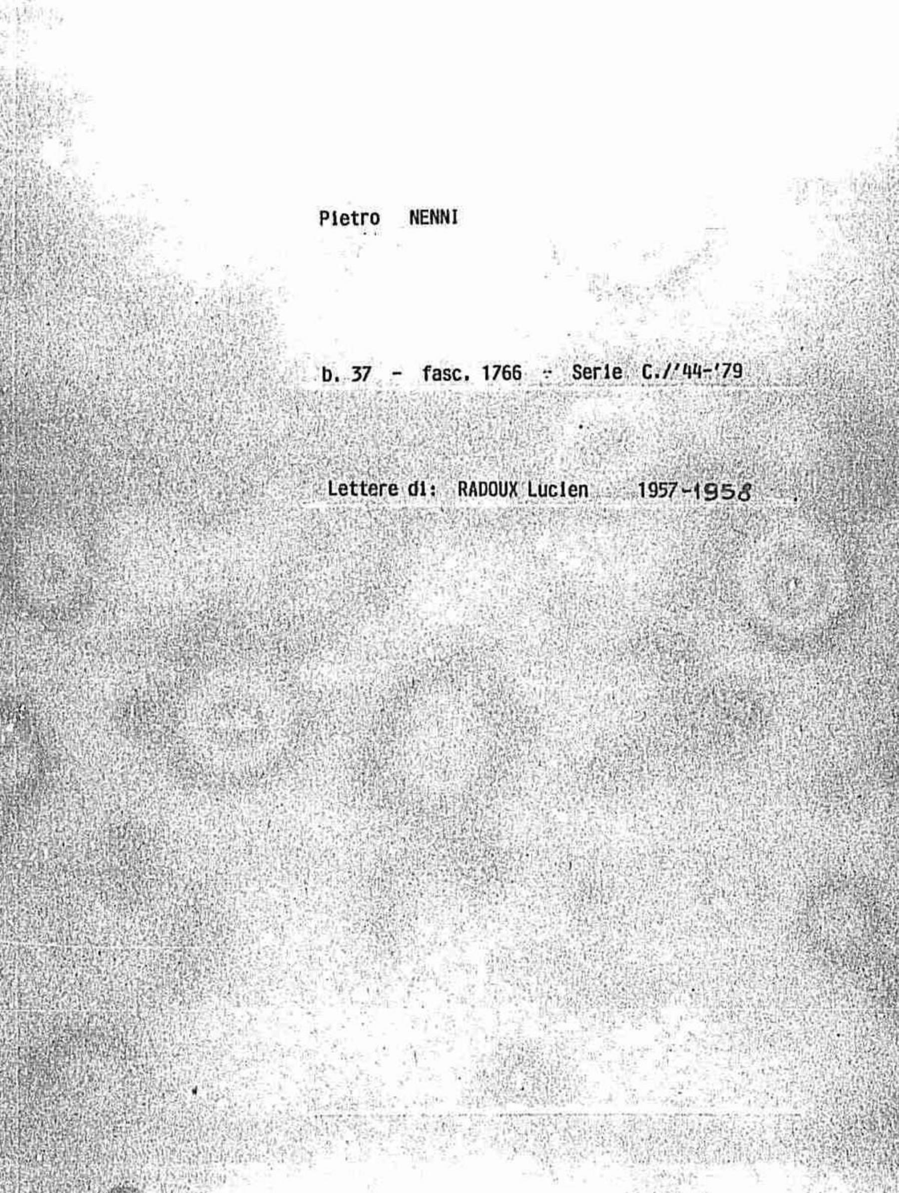 Radoux Lucien, 1957 ago. 20 - 1958 gen. 18
