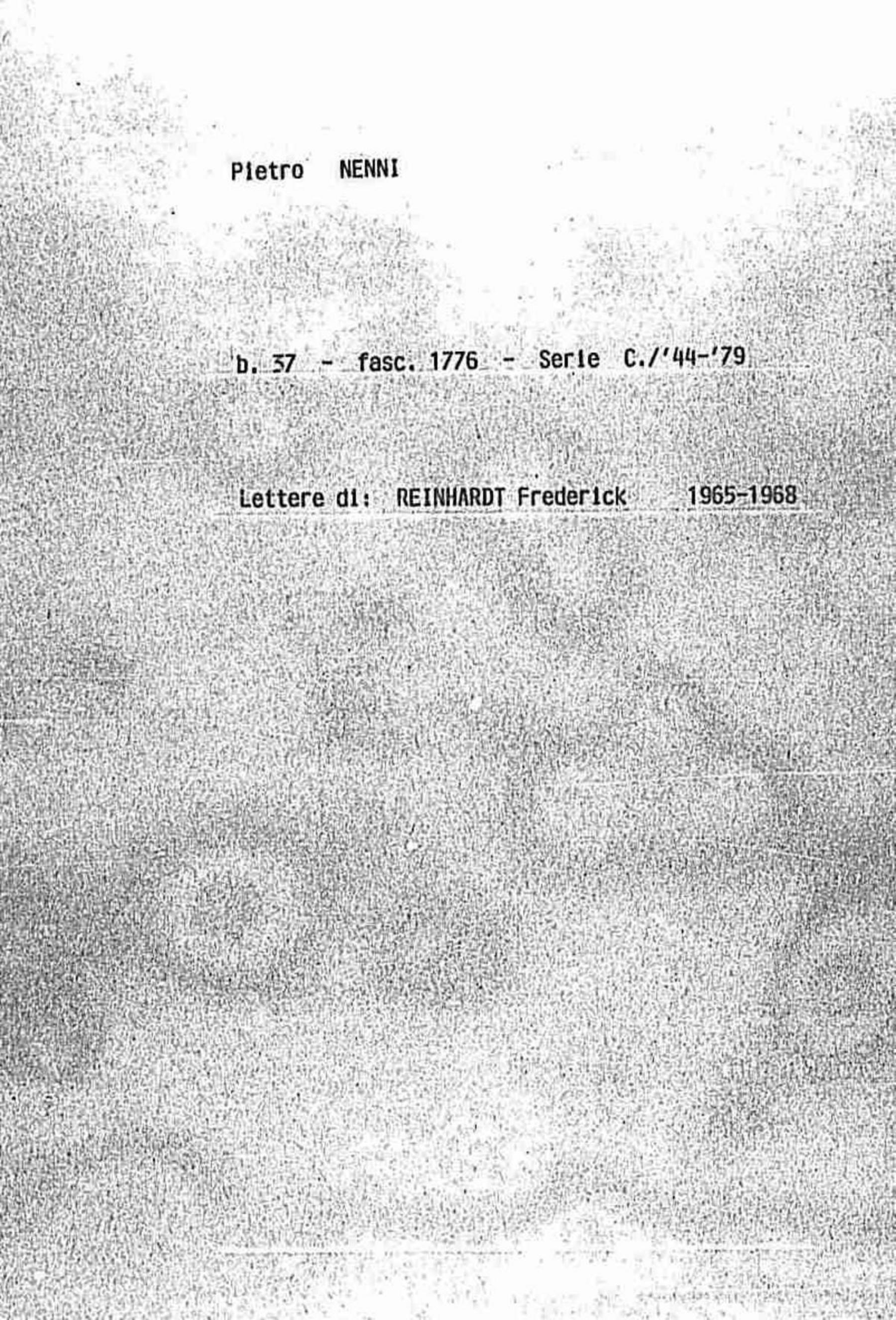 Reinhardt Frederick, 1965 lug. 15 - 1968 feb. 9