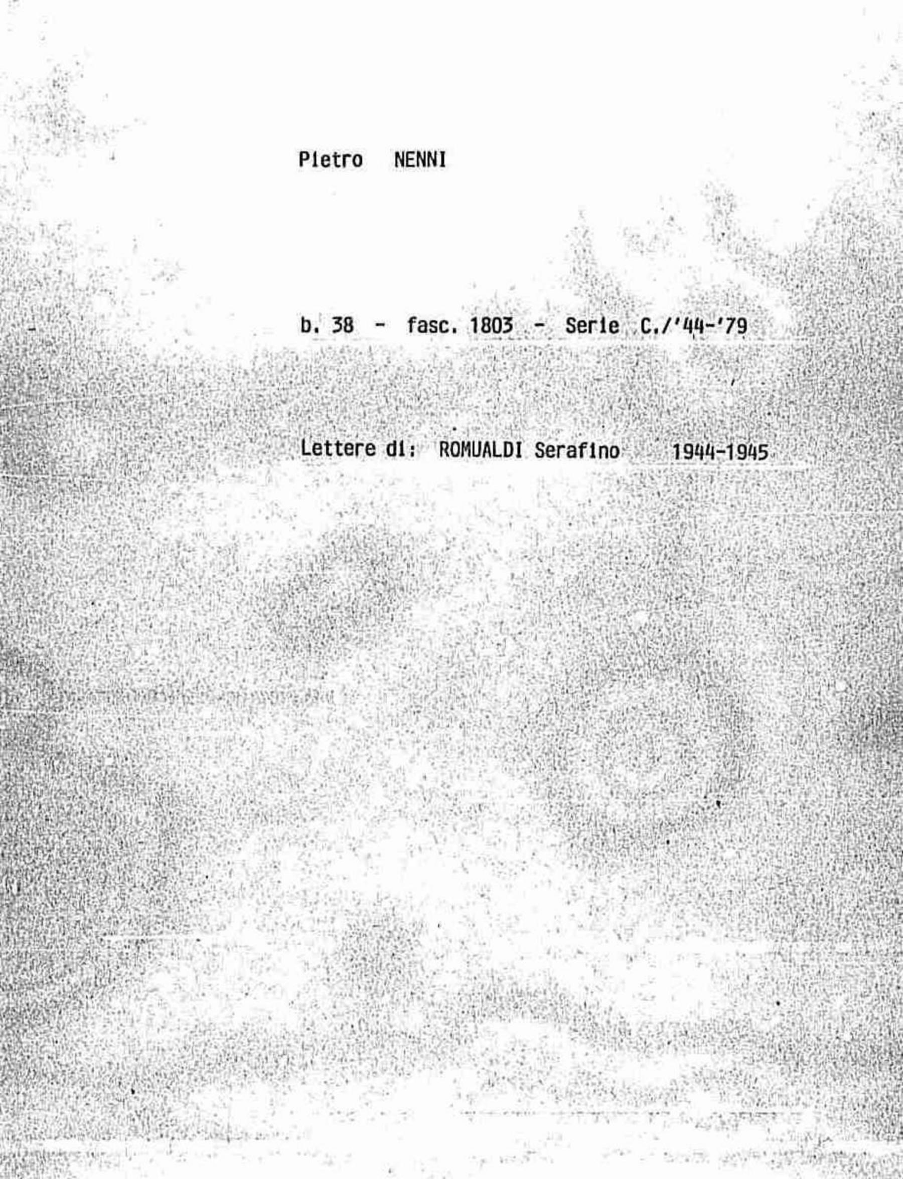 Romualdi Serafino, 1944 set. 4 - 1945 giu. 27