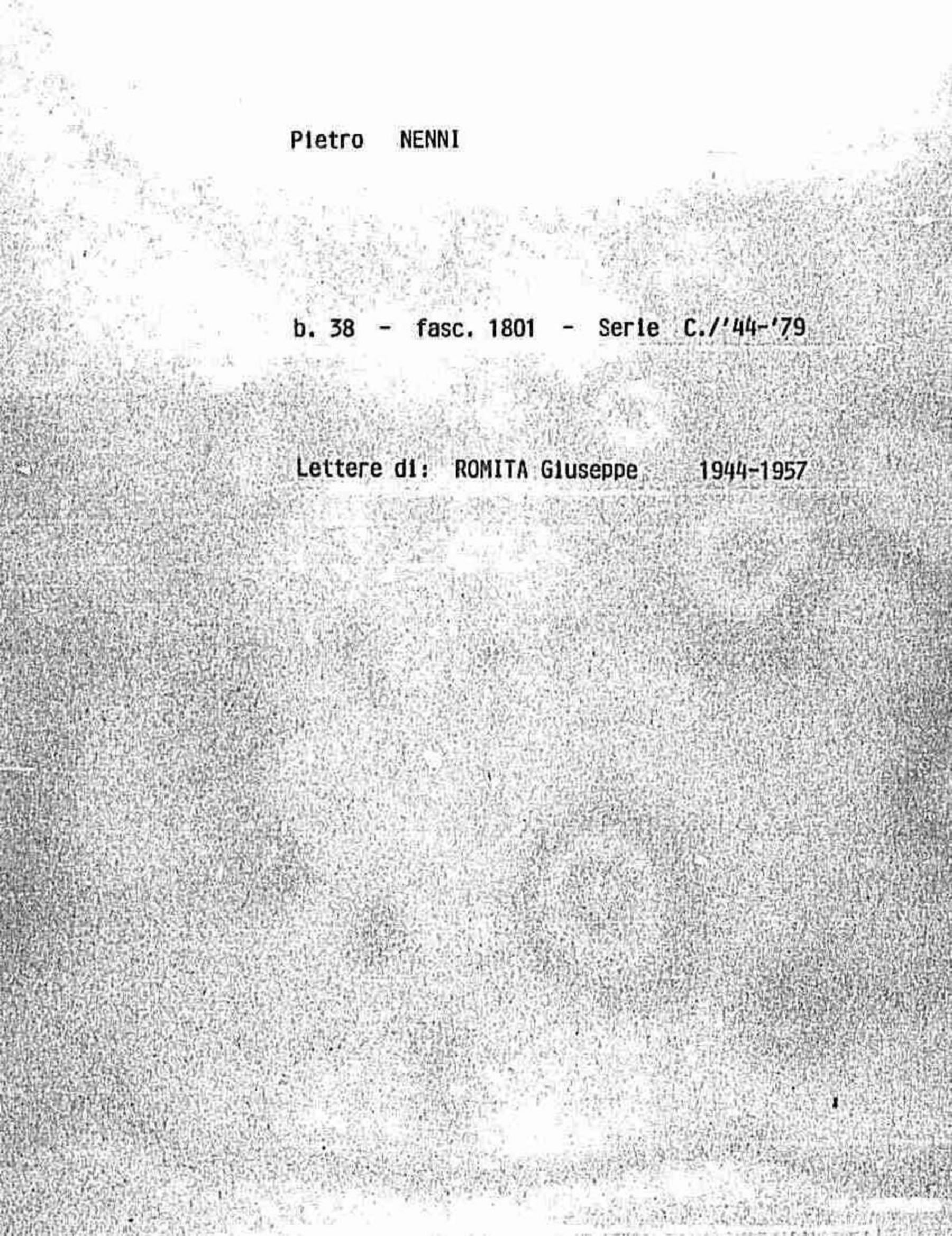 Romita Giuseppe, 1944 giu. 12 - 1957 dic. 27