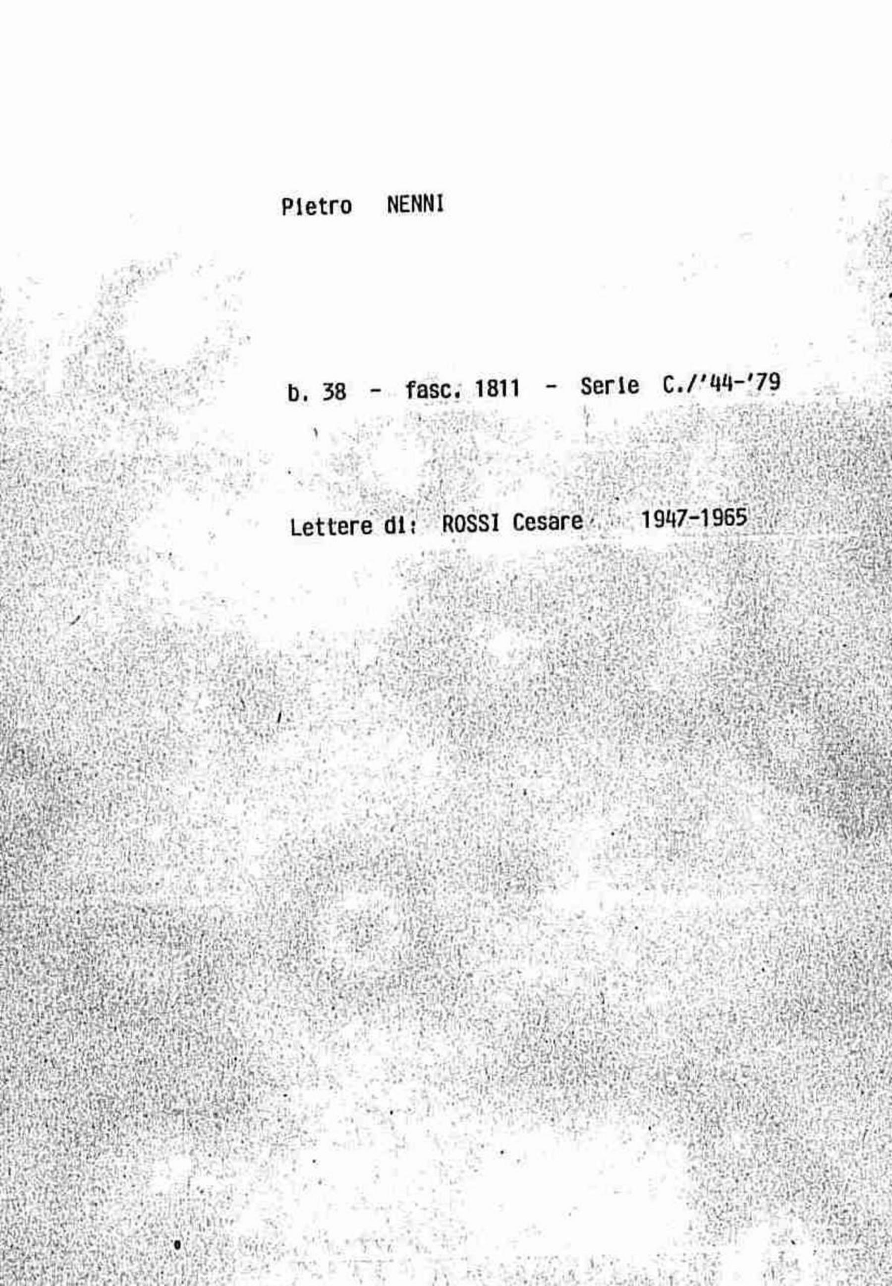 Rossi Cesare, 1947 apr. 18 - 1965 ago. 20