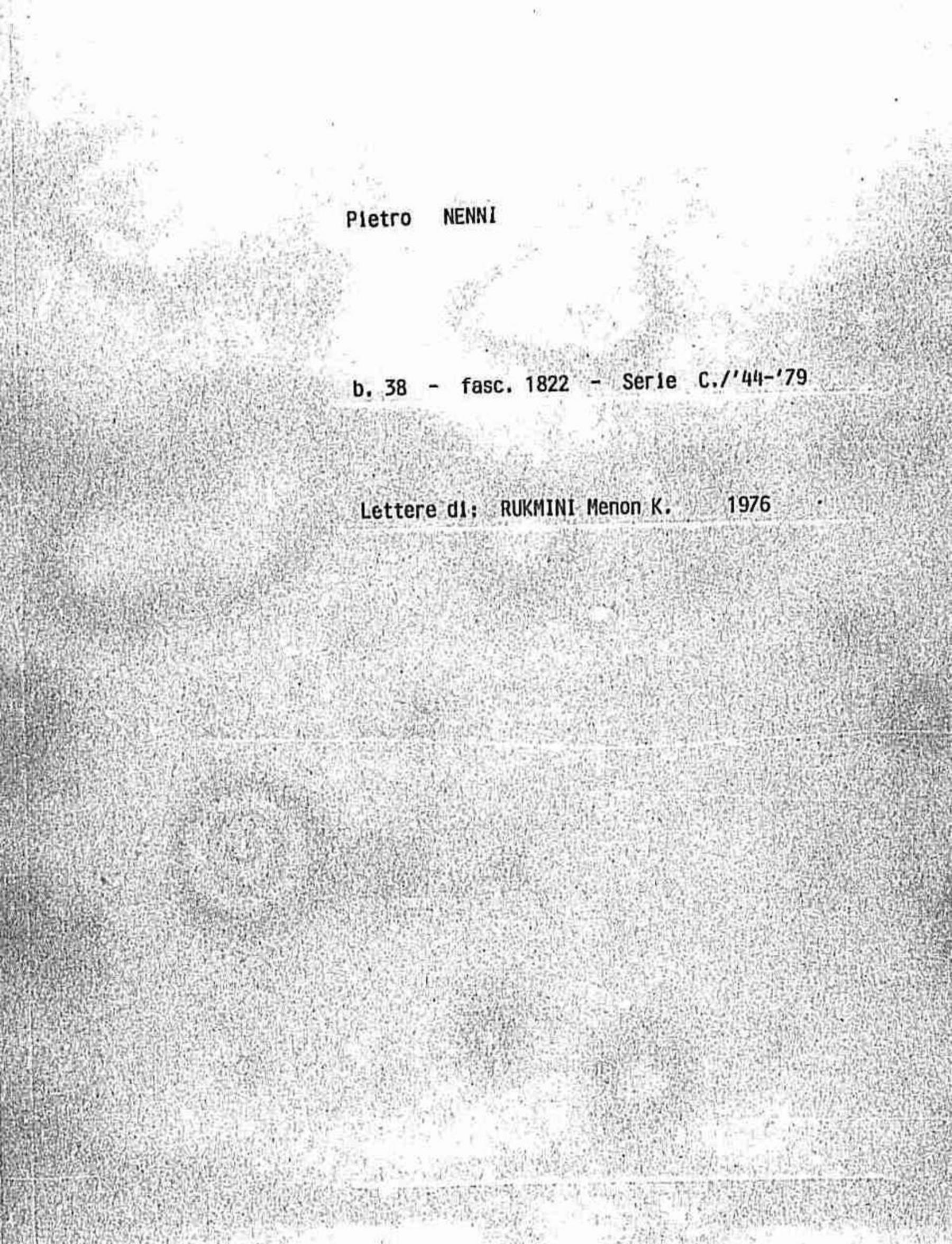 Rukmini Menon K., 1976 ago. 23