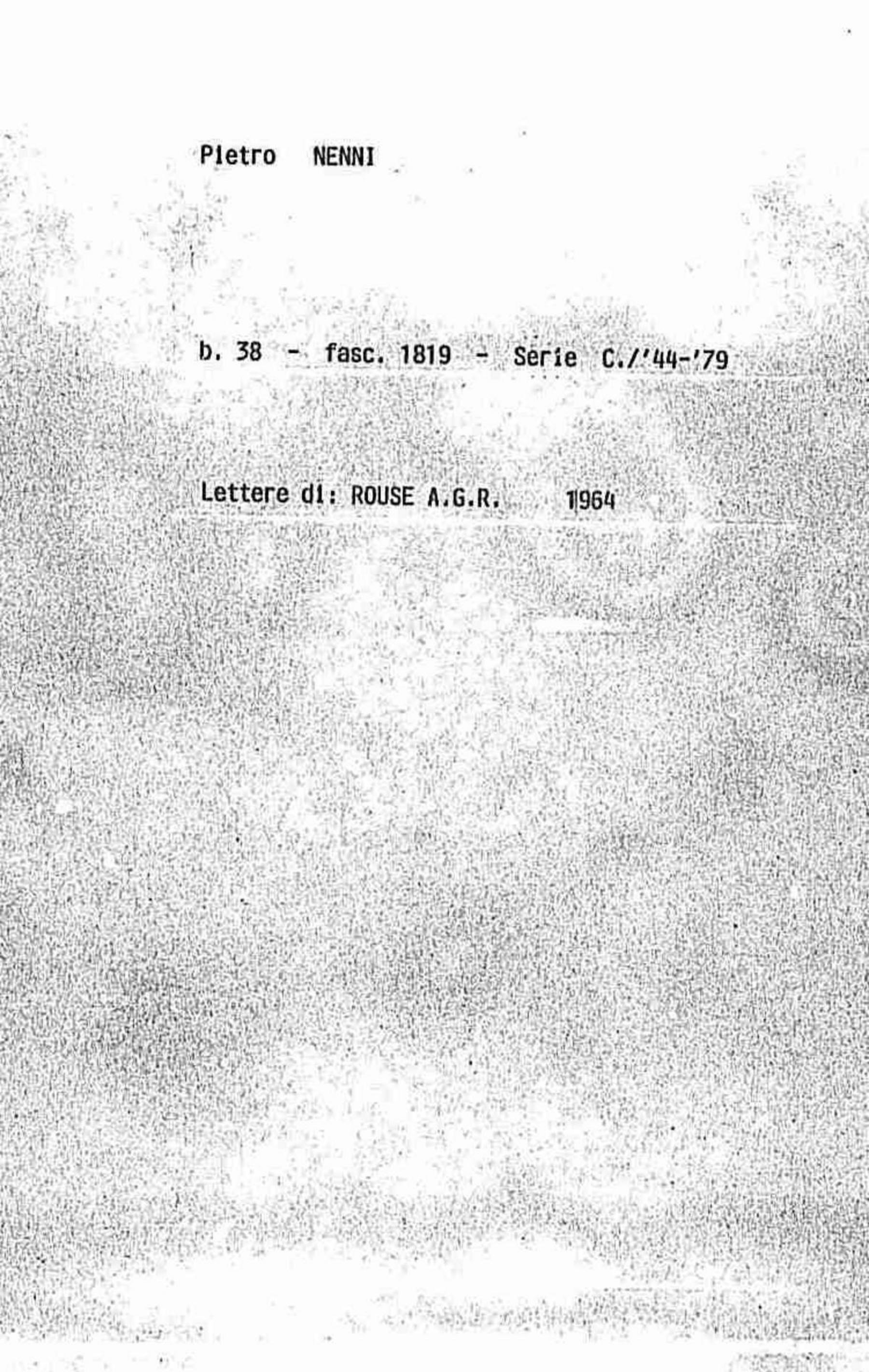 Rouse A.G.R., 1964 nov. 5 - 9