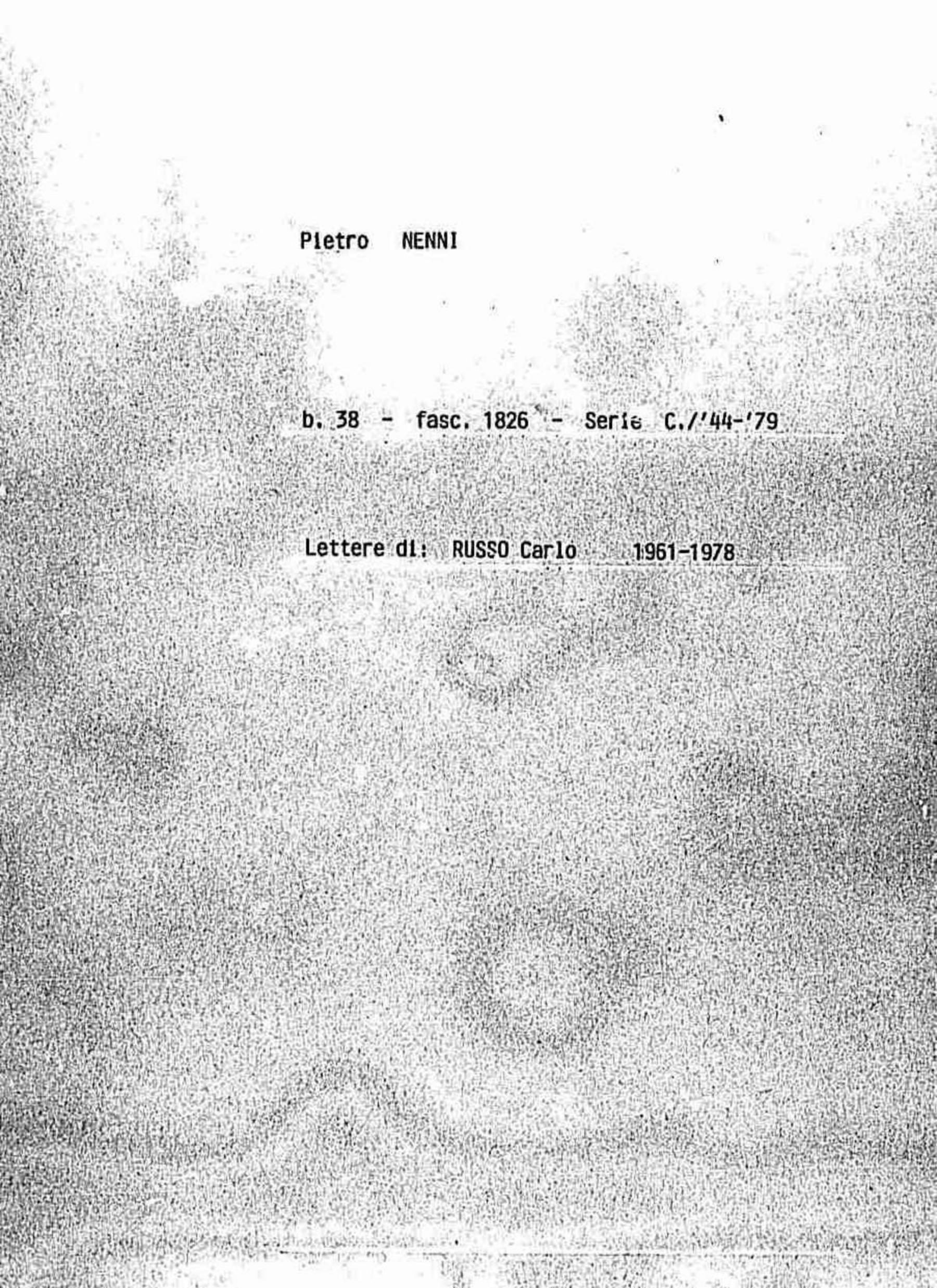 Russo Carlo, 1961 ago. 23 - 1978 lug. 5