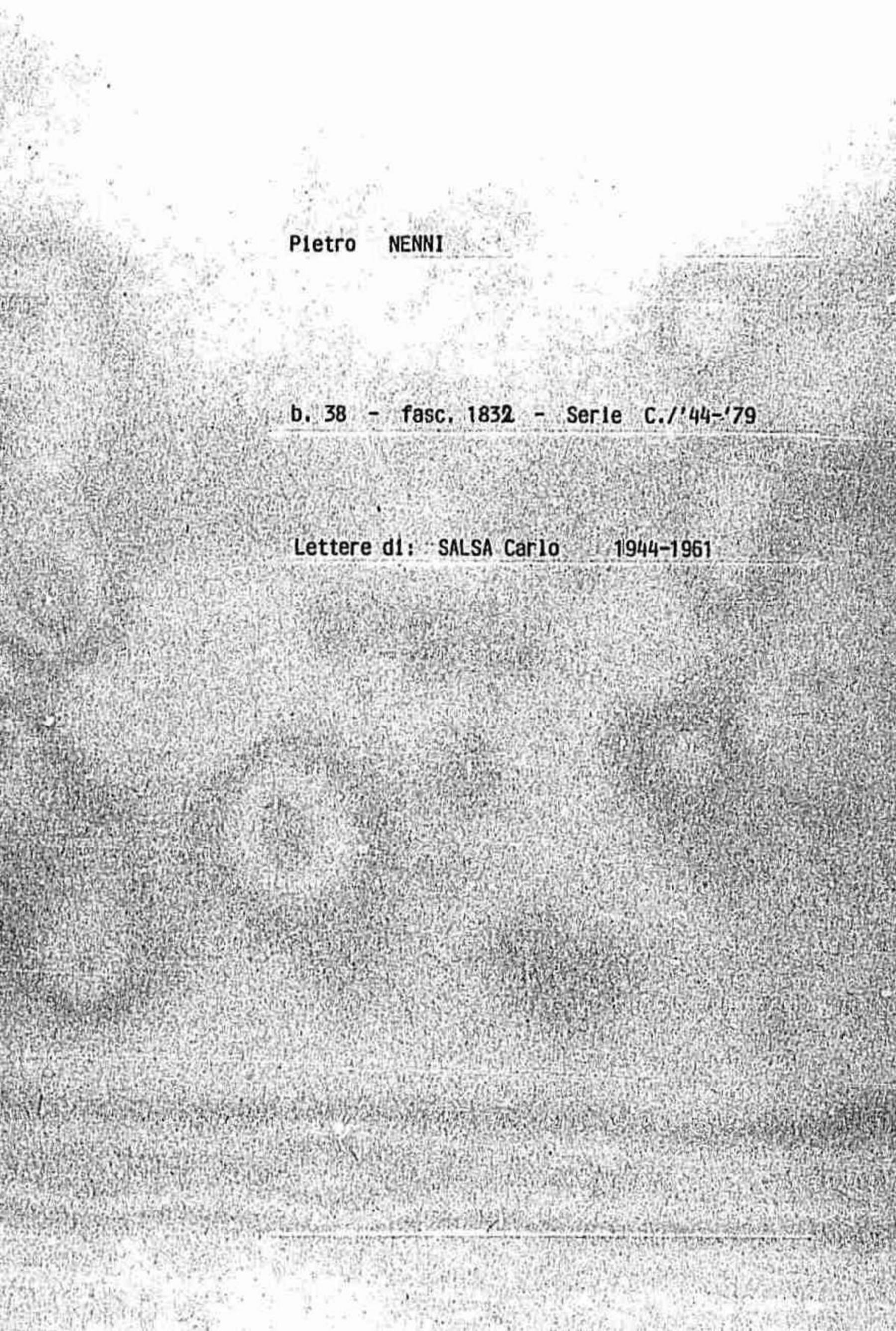 Salsa Carlo, 1944 lug. 6 - 1961 lug. 4