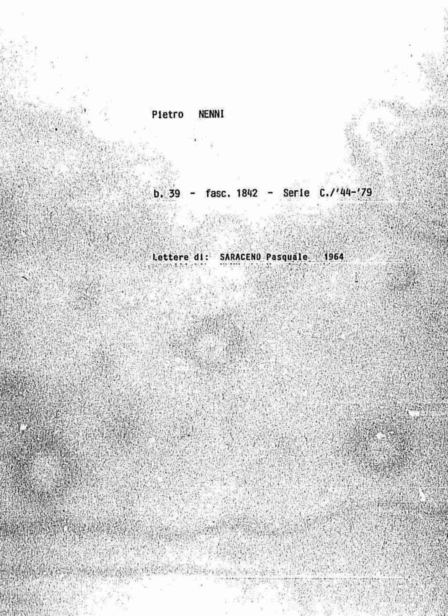 Saraceno Pasquale, 1964 dic. 8