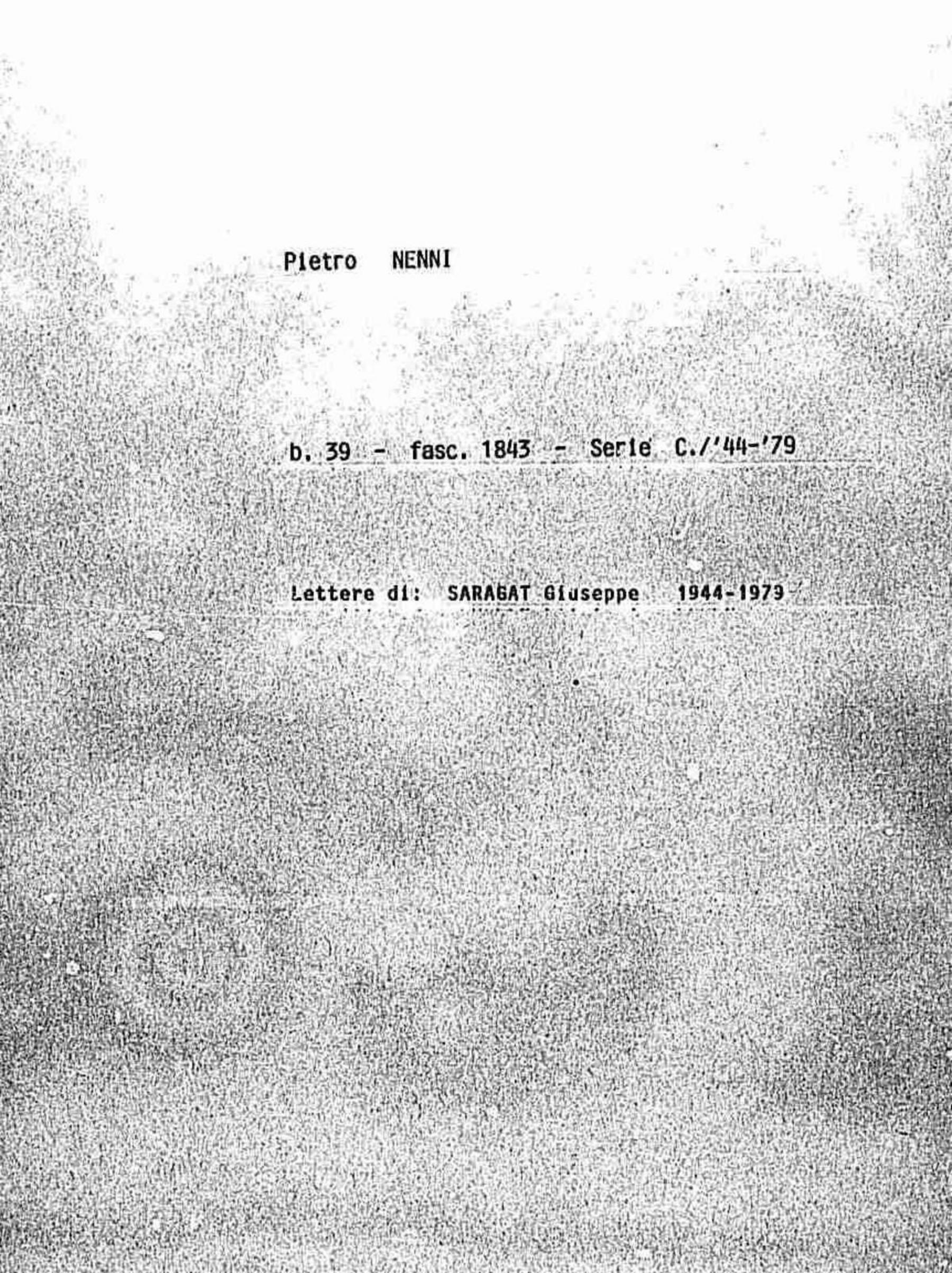 Saragat Giuseppe, 1944 giu. 13 - 1979 mar. 23