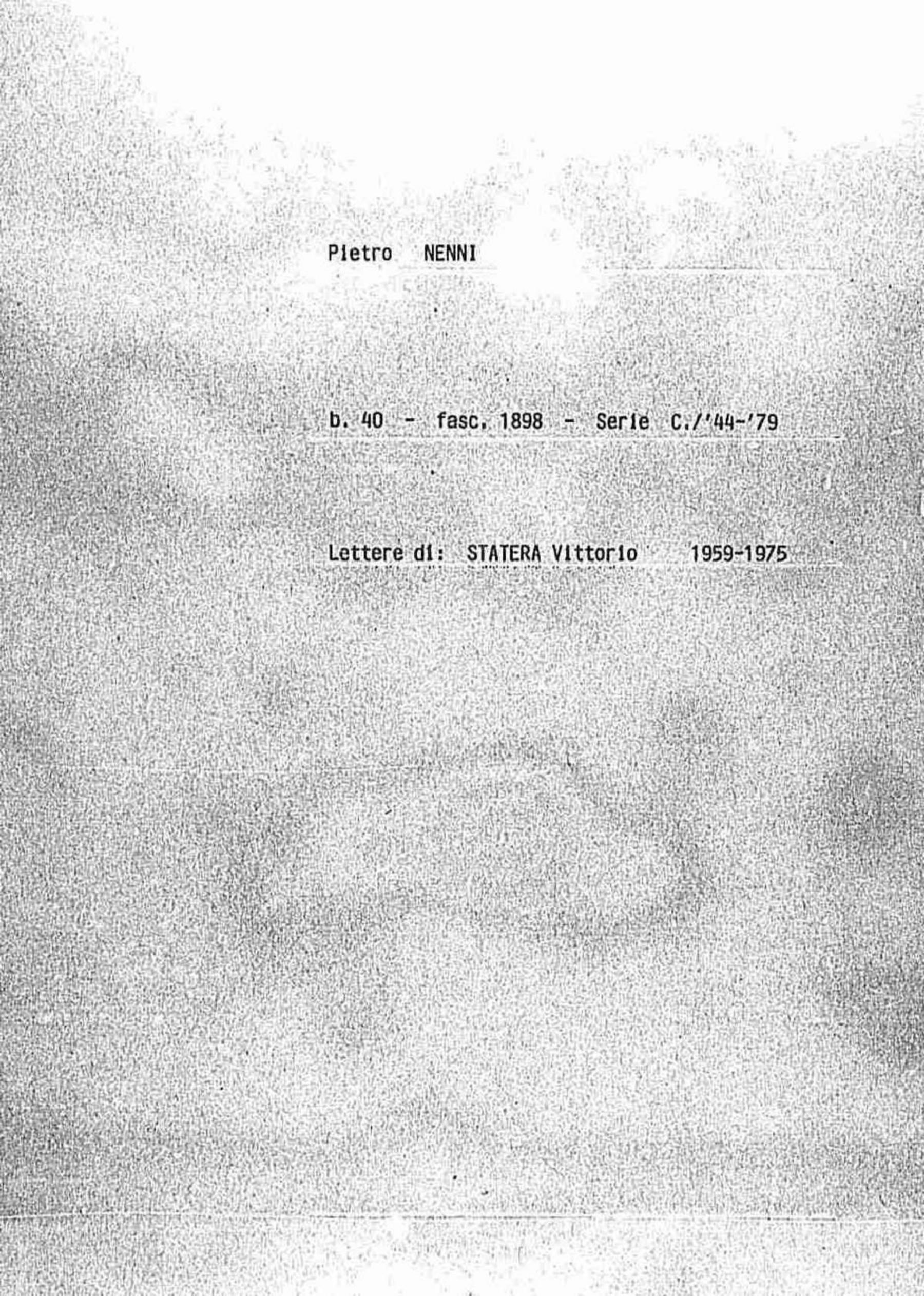 Statera Vittorio, 1959 lug. 29 - 1975 giu. 19