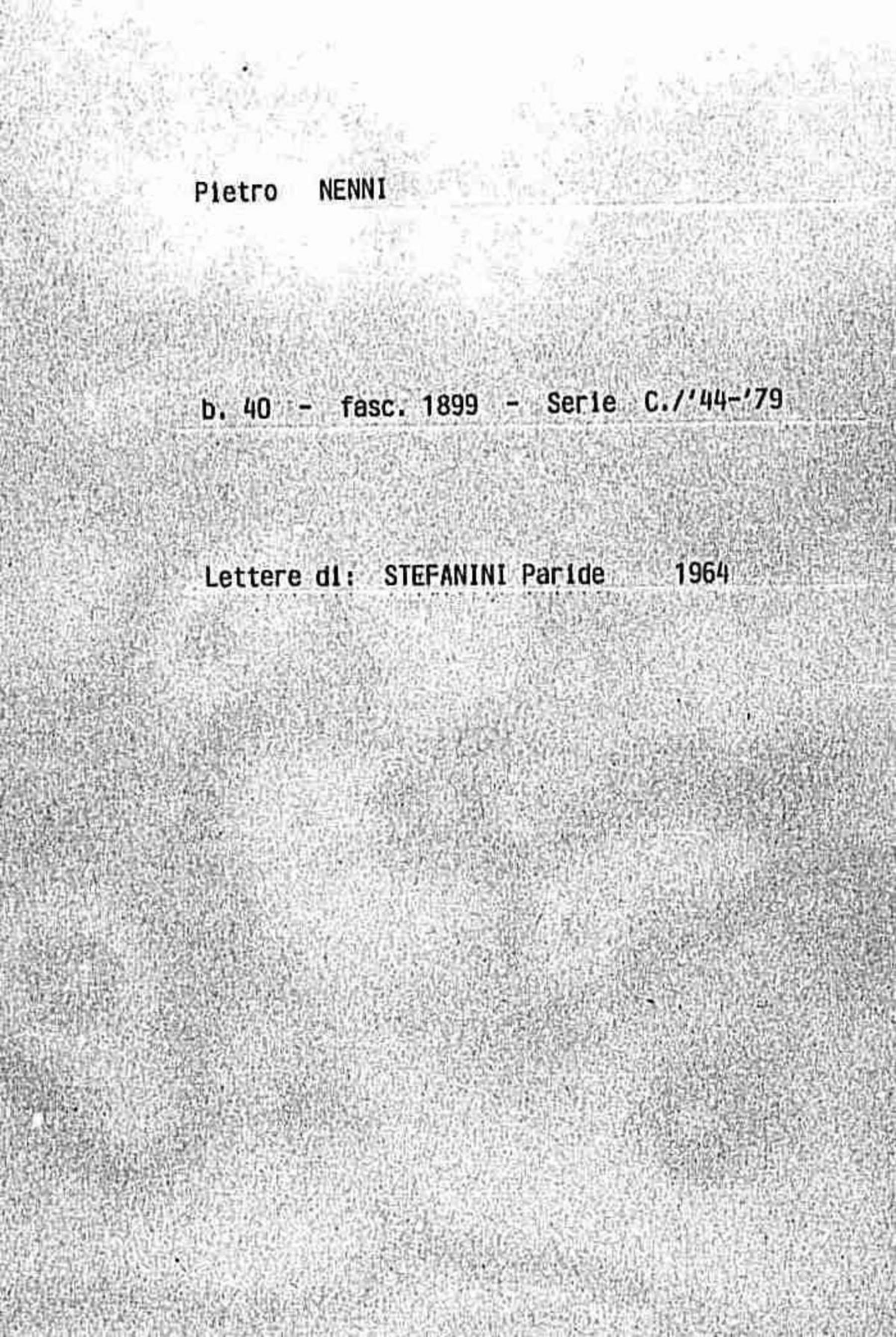 Stefanini Paride, 1964 giu. 25 - lug. 20