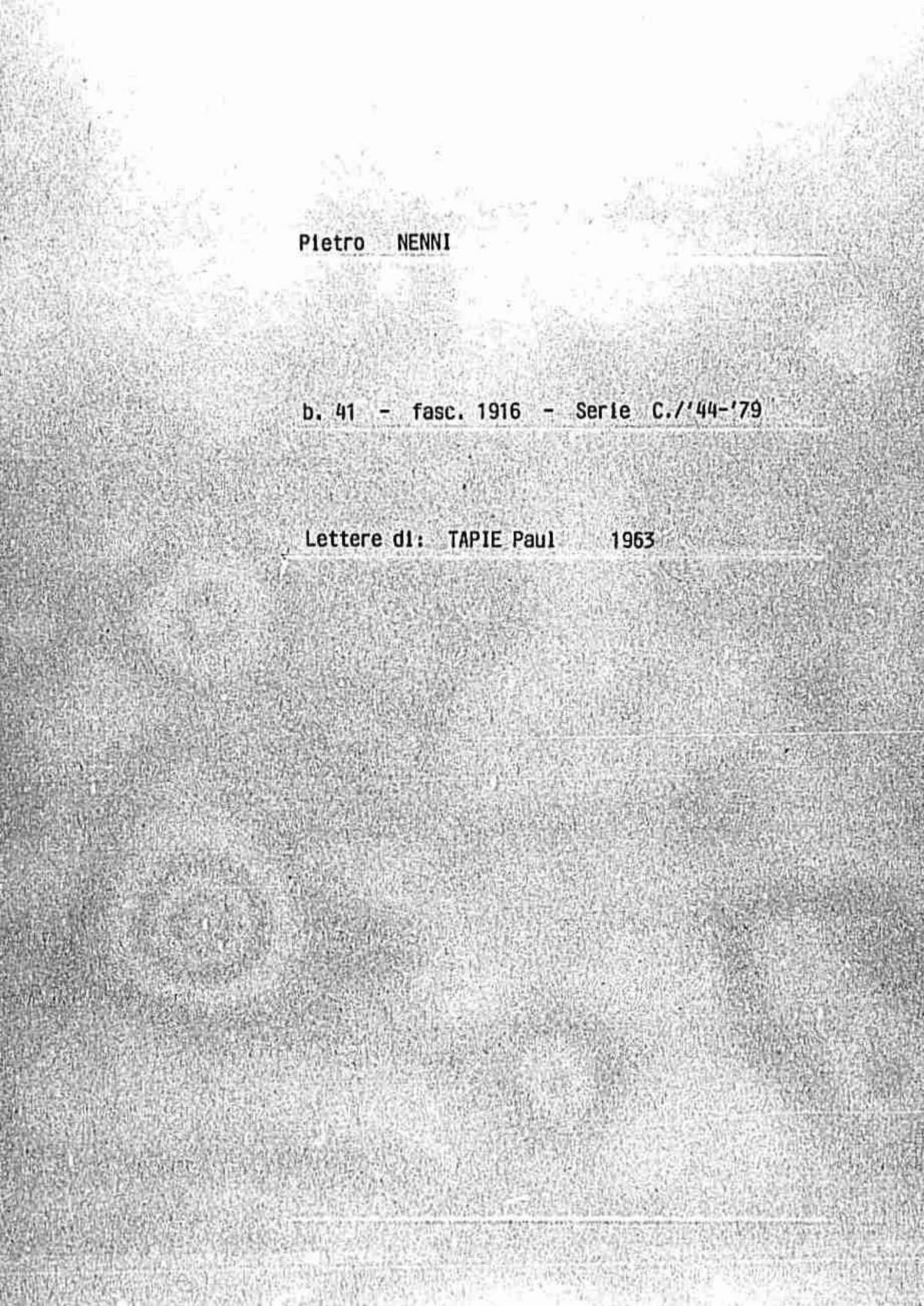 Tapie Paul, 1963 mar. 25 - mag. 10