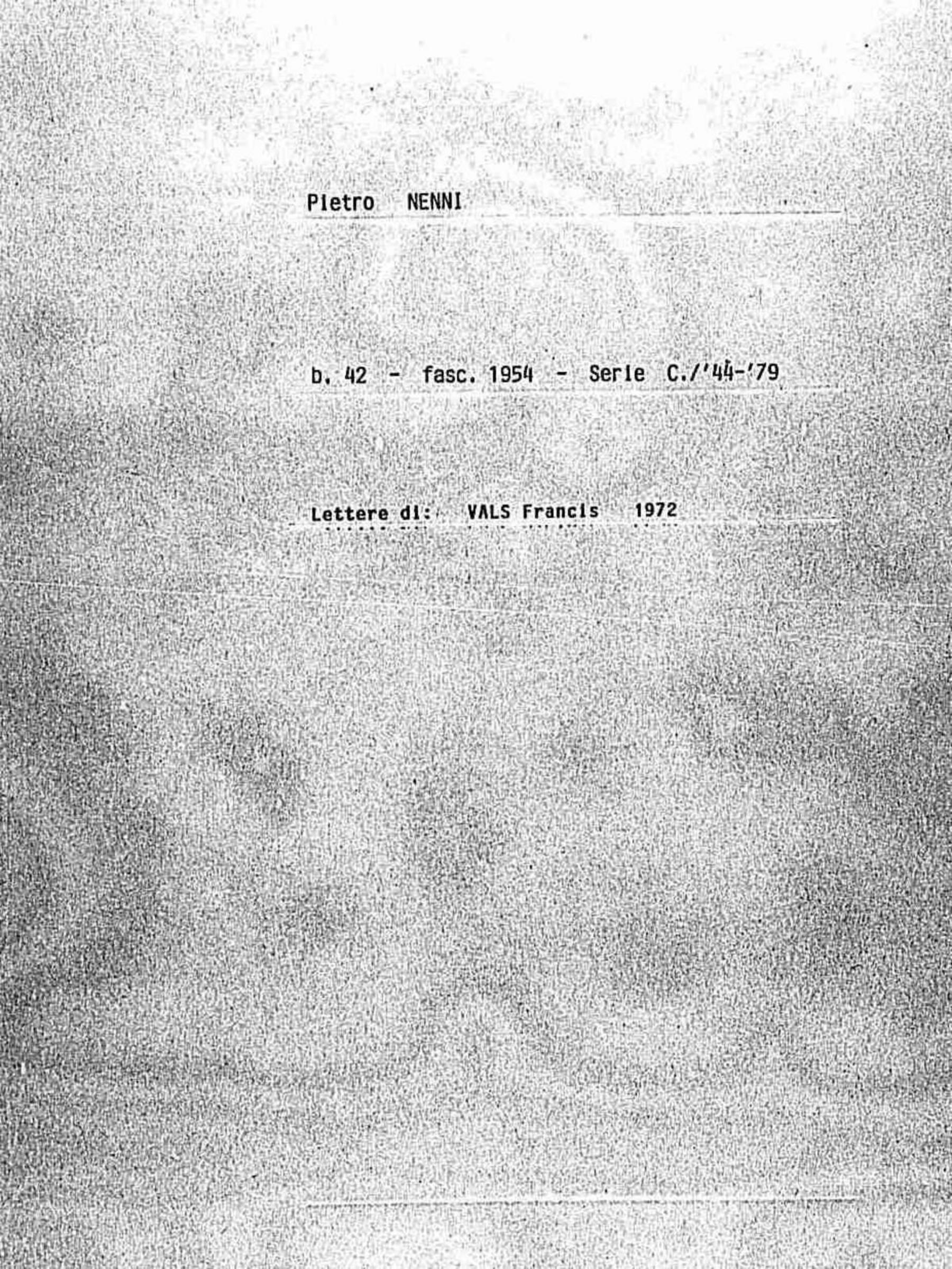 Vals Francis, 1972 feb. 18