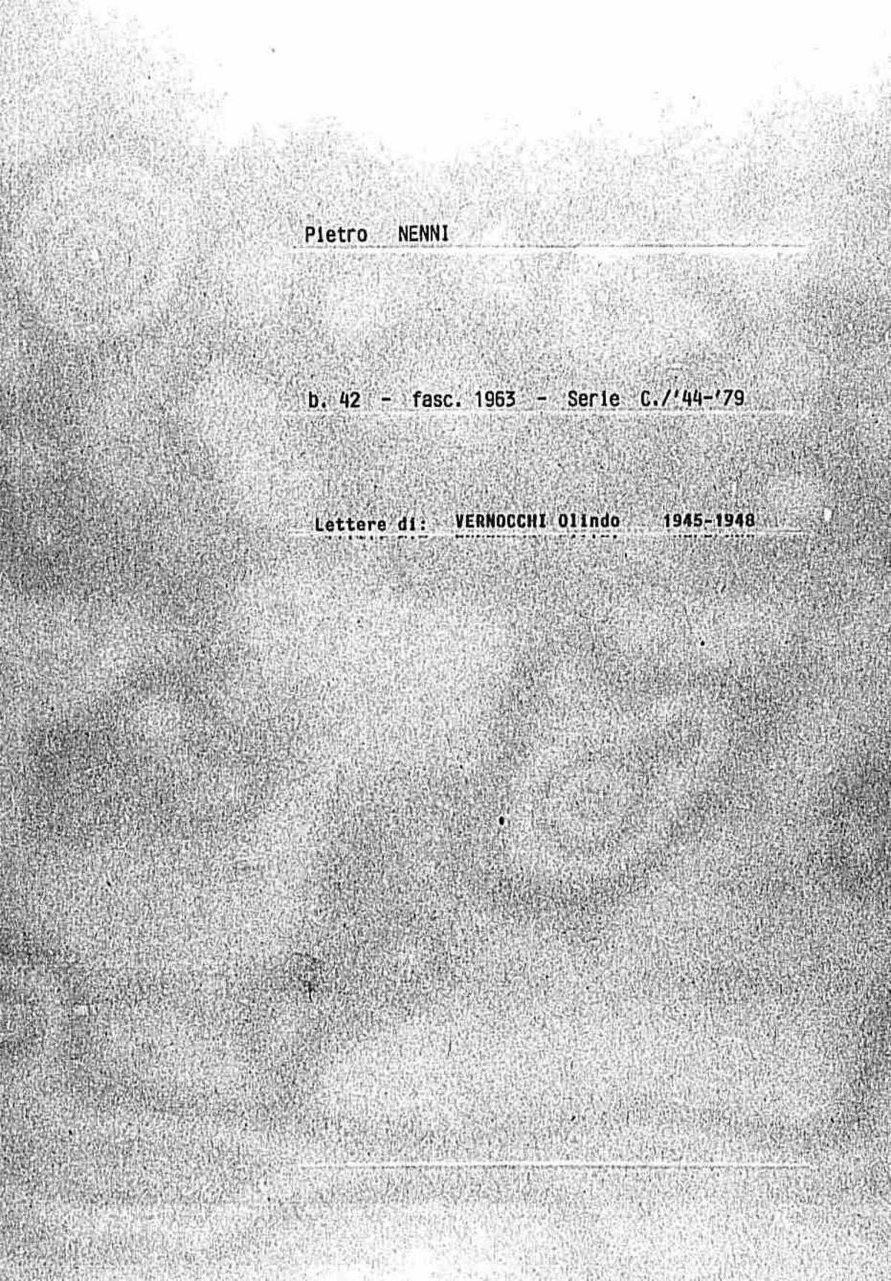 Vernocchi Olindo, 1945 nov. 30 - 1948 feb. 16