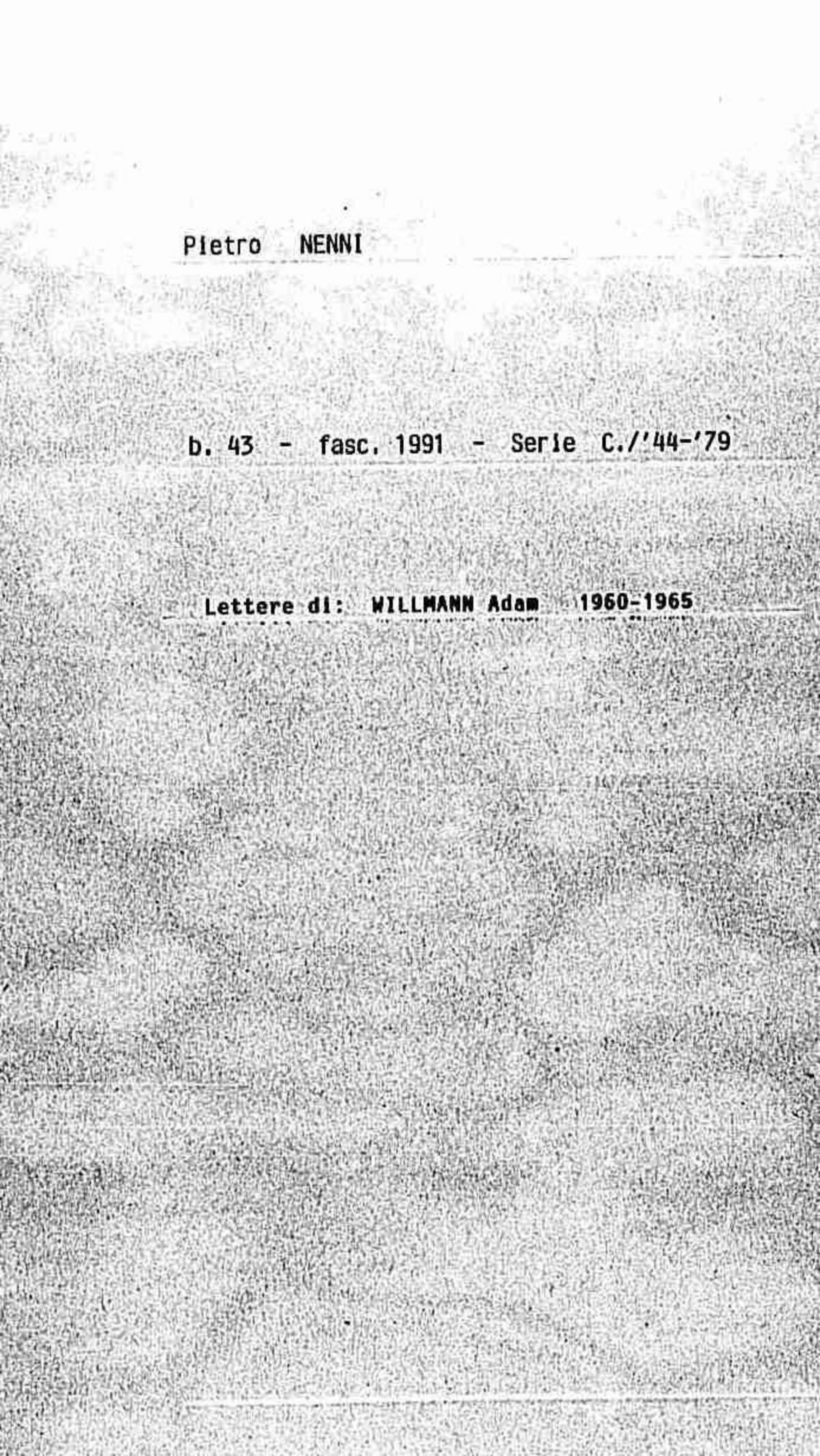 Willmann Adam, 1960 gen. 15 - 1965 dic. 18